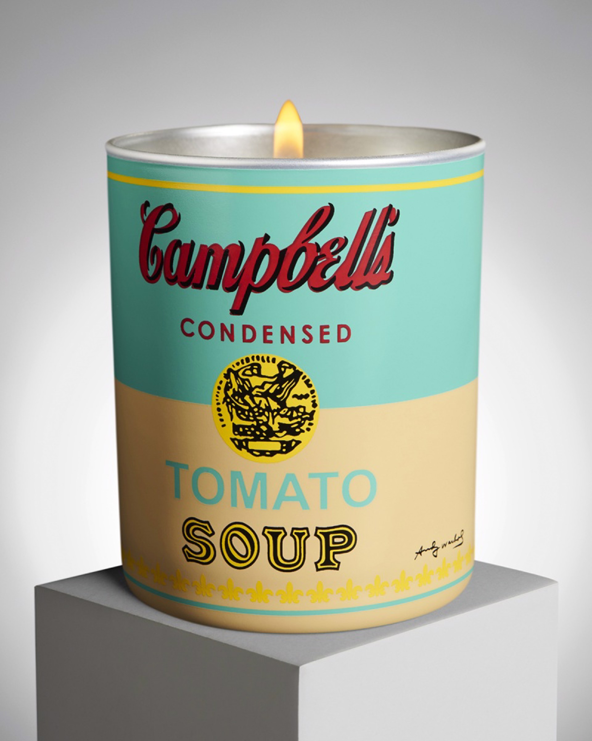 Campbell Soup Scented Candle-Turquoise/Yellow by Andy Warhol