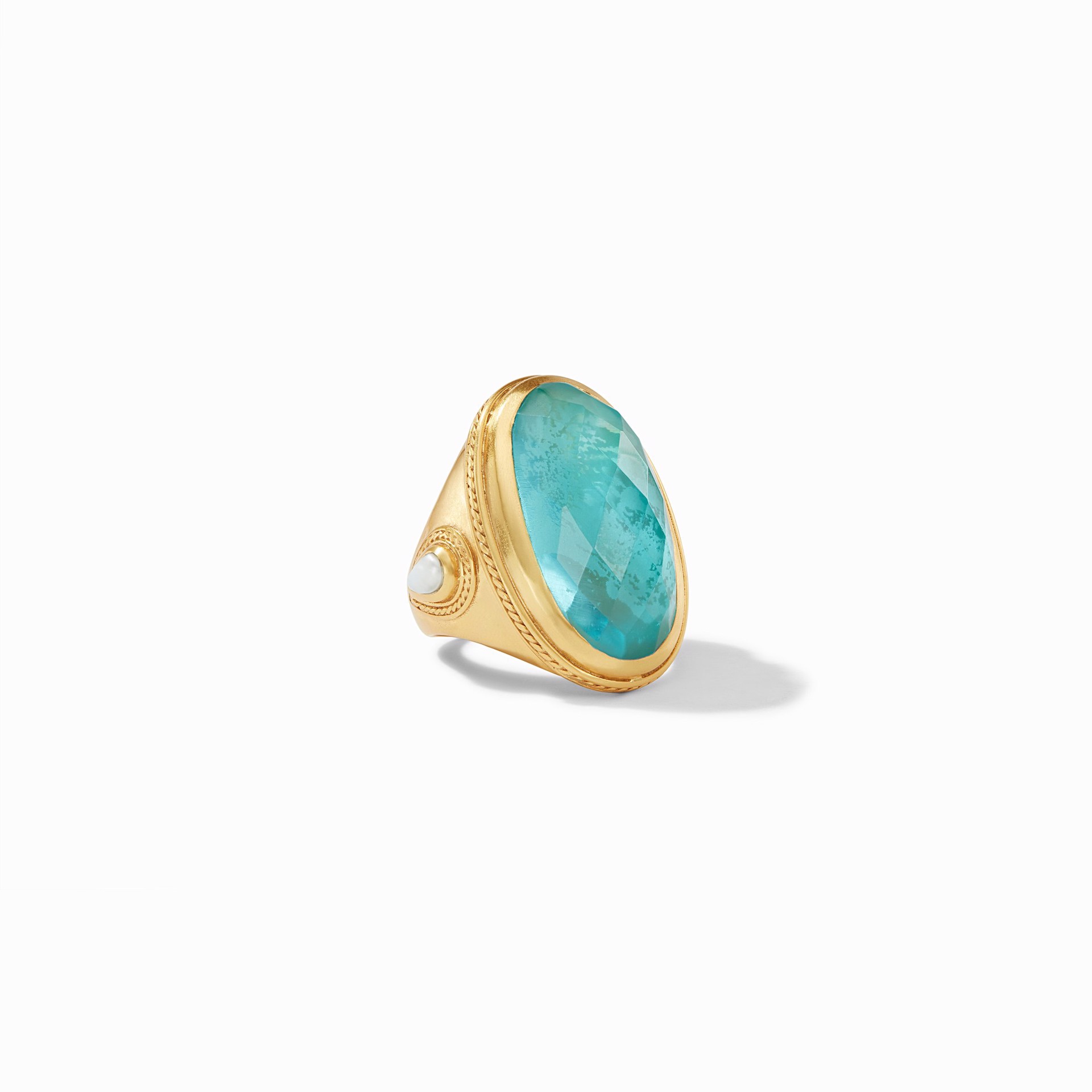 Cassis Statement Ring - Iridescent Bahamian Blue by Julie Vos