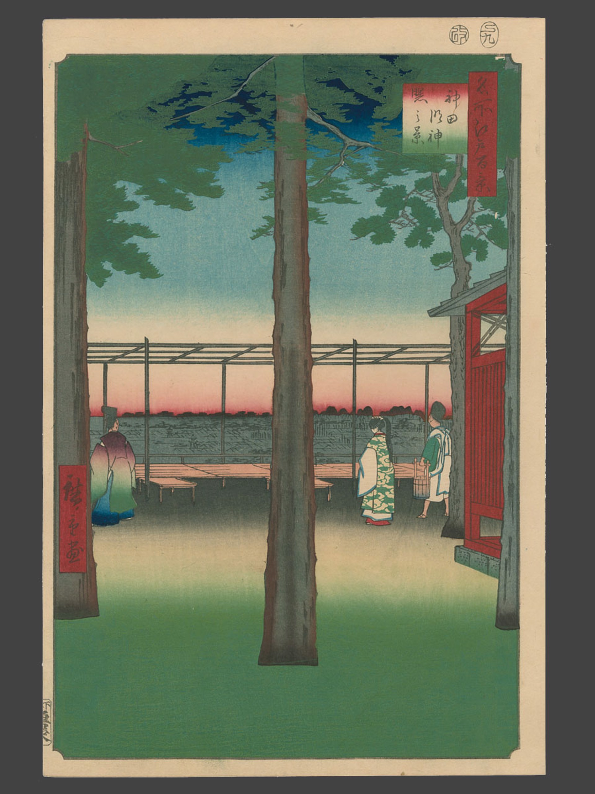 #10 Dawn at Kanda Myojin Shrine 100 Views of Edo by Hiroshige