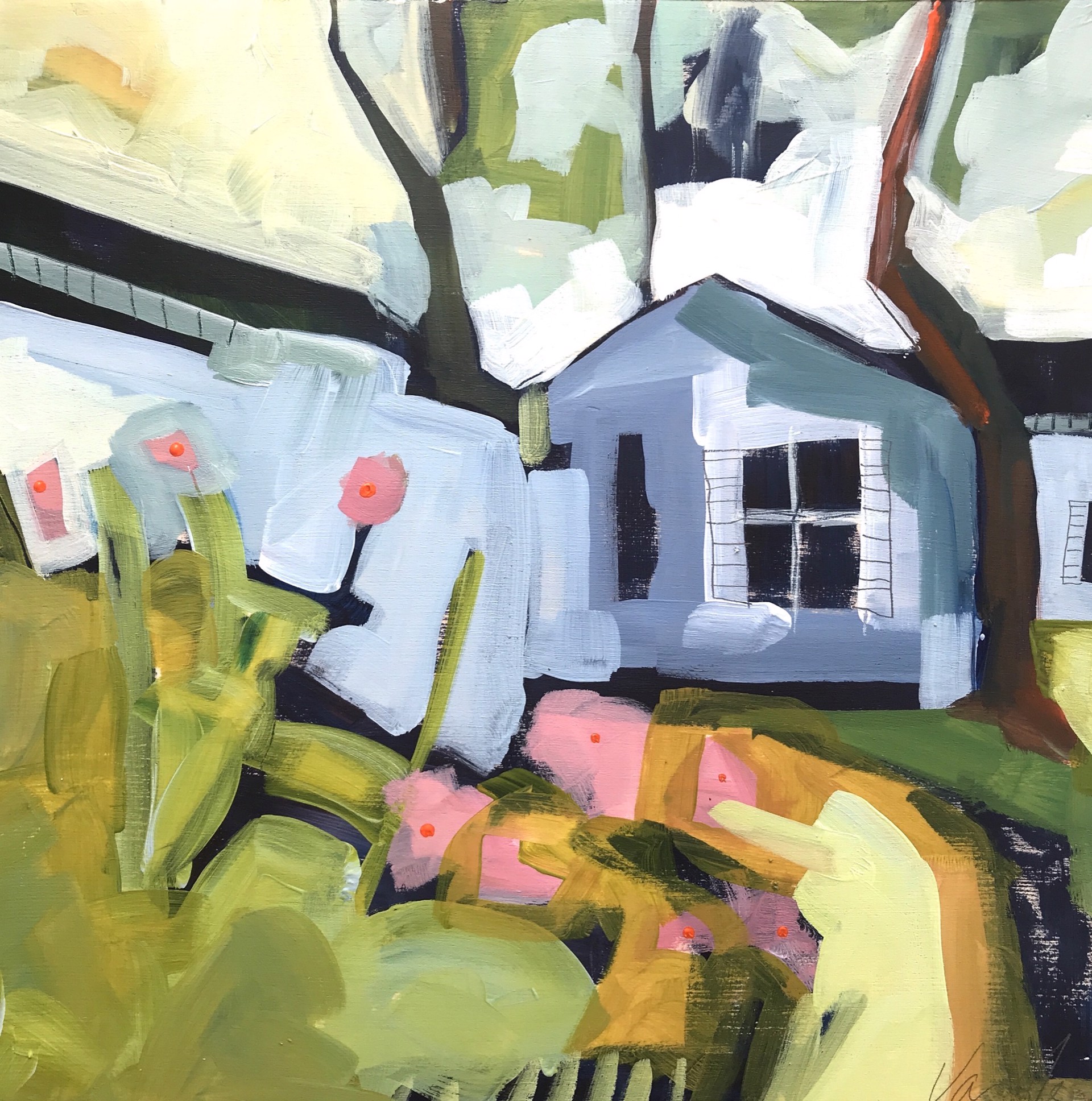 Purple House and Poppies by Rachael Van Dyke
