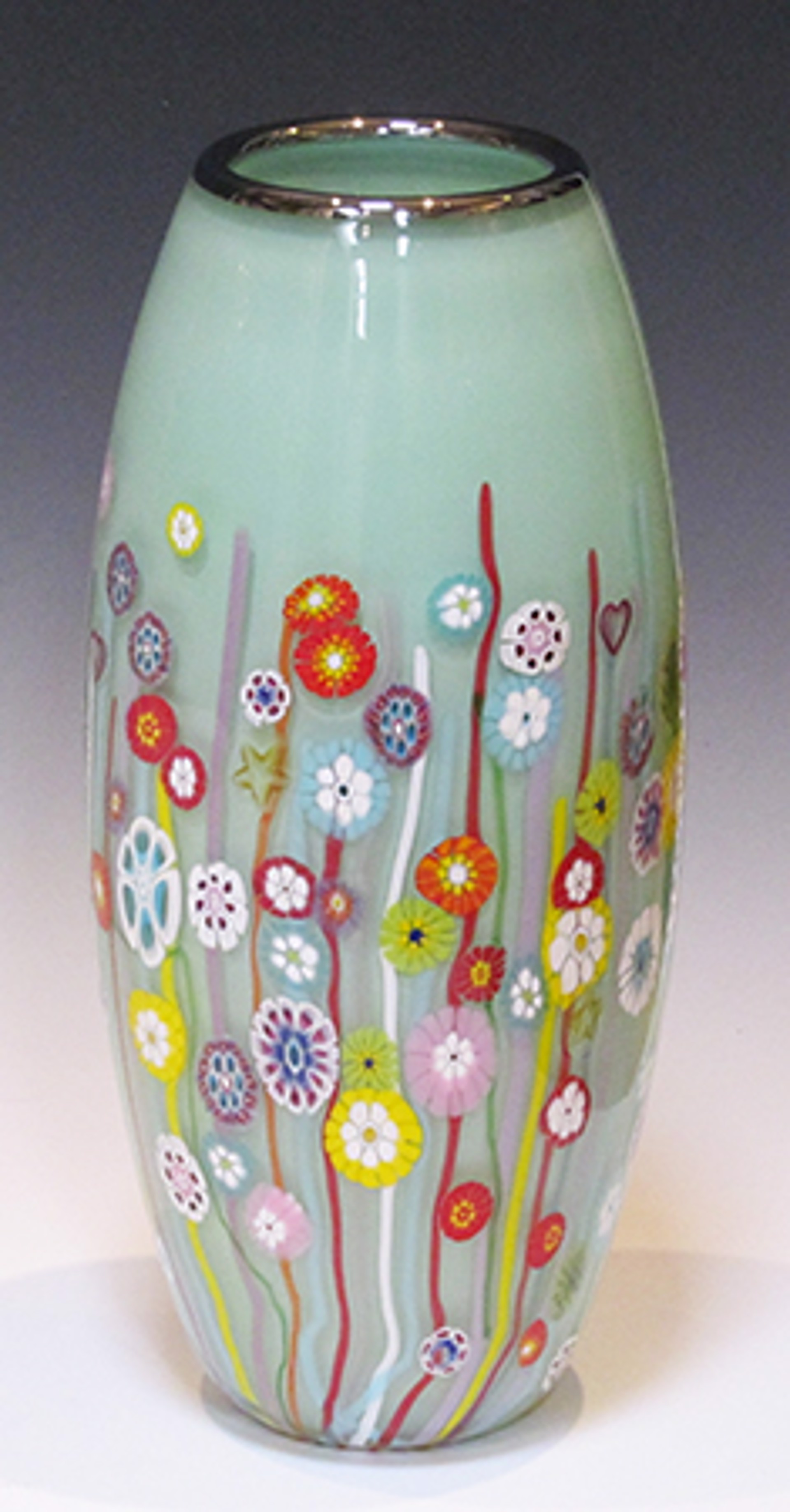 Celadon Milflorie Vase by Linda Allyn