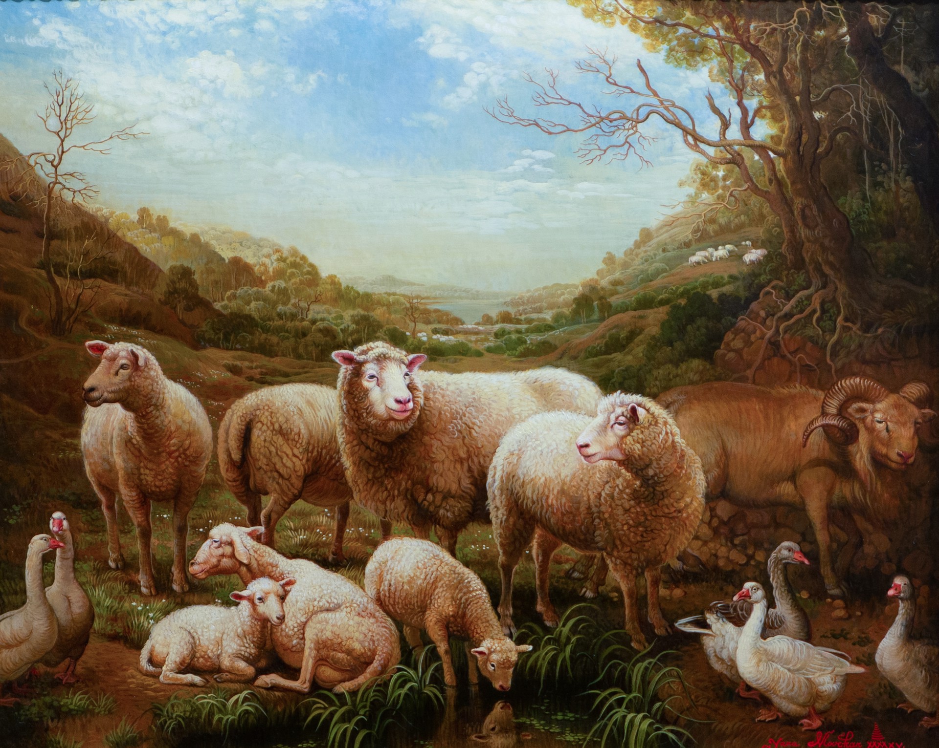 Sheep in the Meadow by Yana Movchan