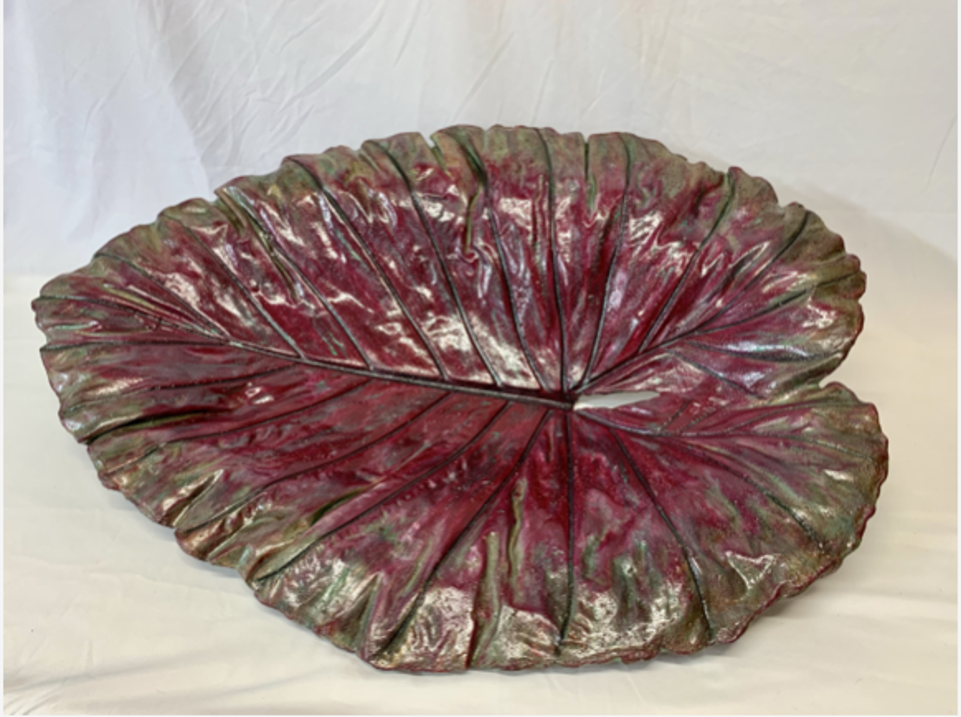 #1 Large Raspberry Elephant Ear + Stand by Pam O'Neall