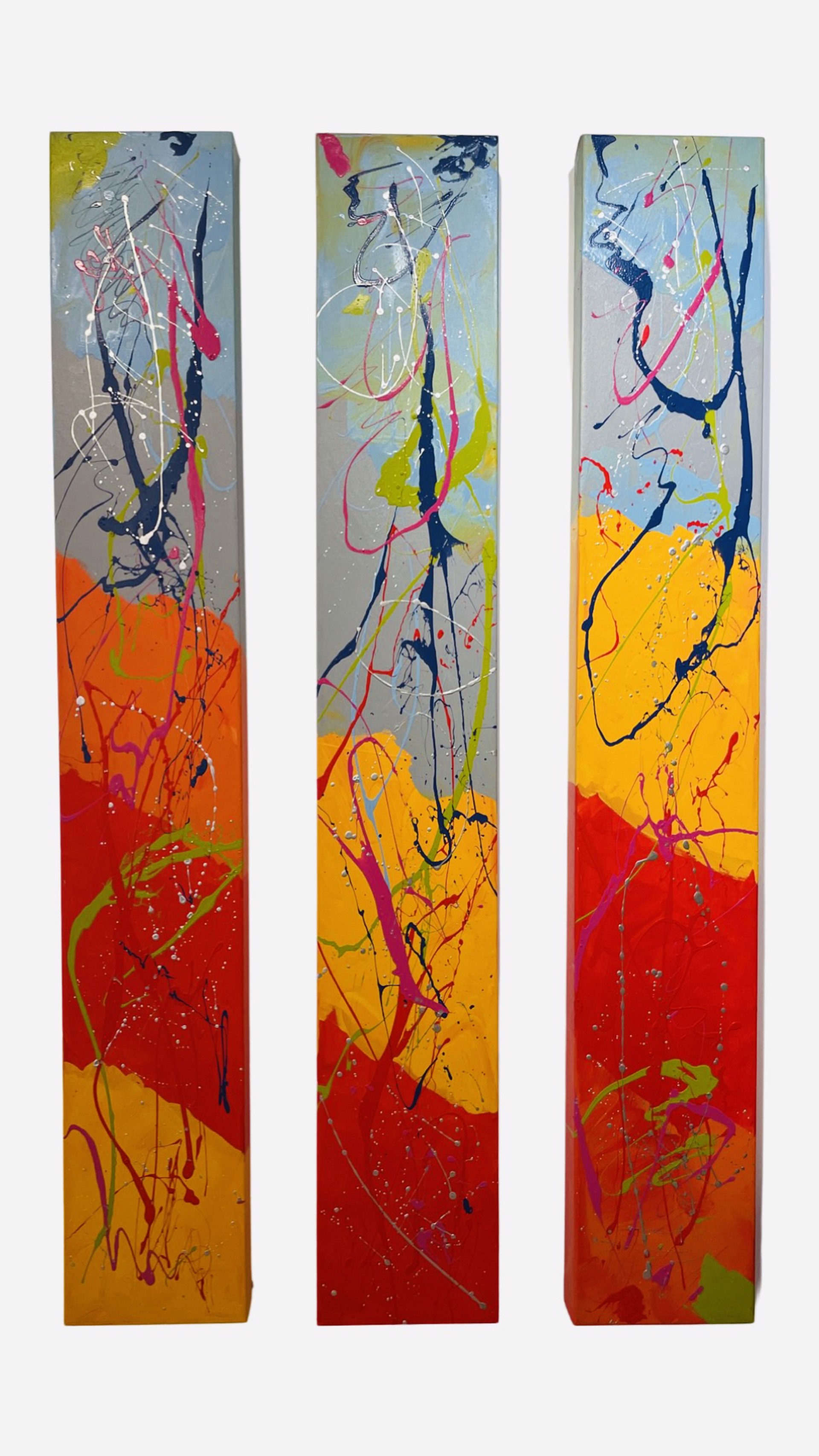 "Set of Three Panels" by Abstract Paintings by Elena Bulatova