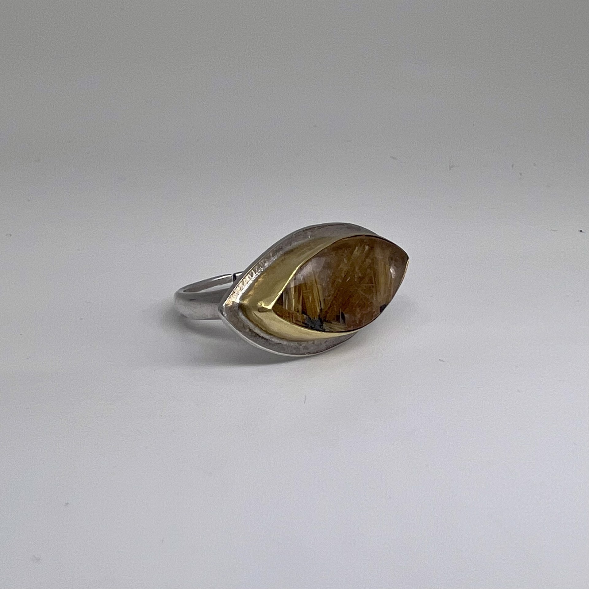 5678 Rutilated Quartz Marquise Ring by Suzanne Brown