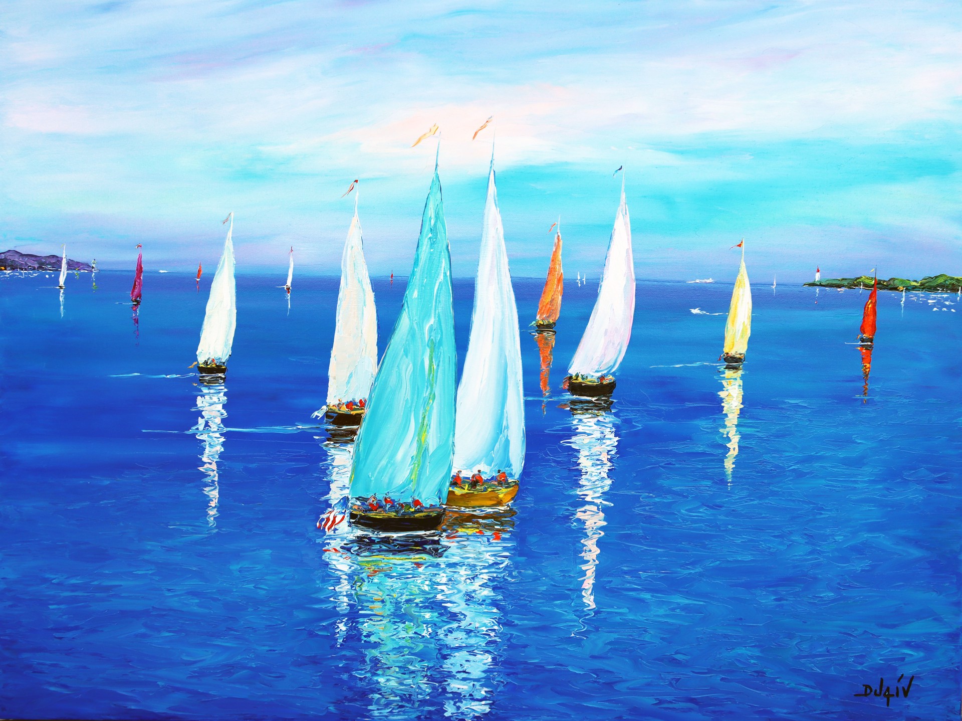 White Sails, Blue Sky by Duaiv