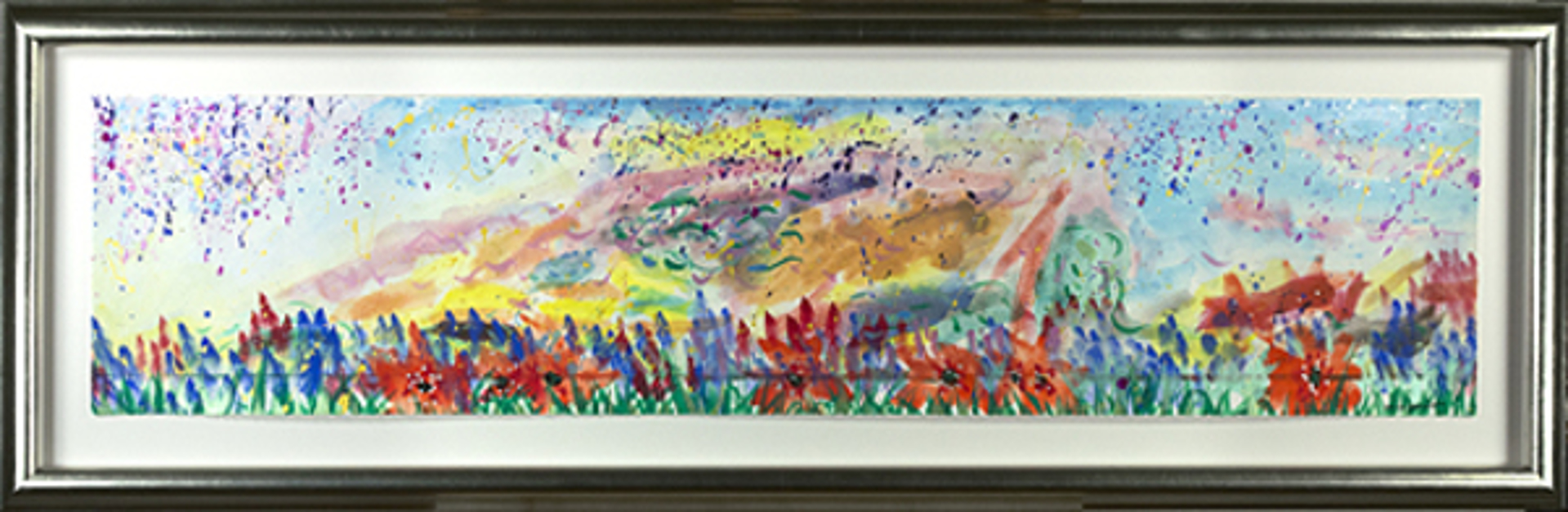 Abstract with Grass and Poppies II by David Barnett