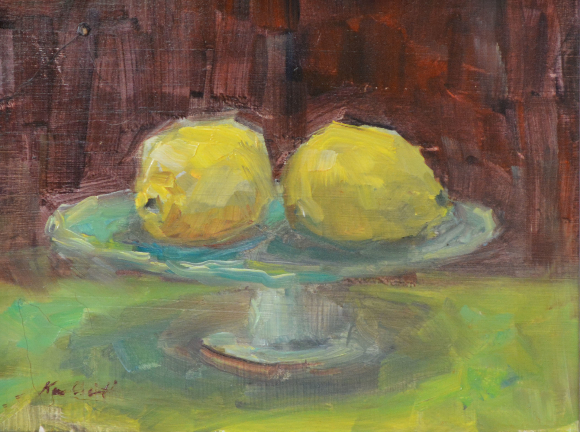 Two Lemons and a Cake Stand by Karen Hewitt Hagan