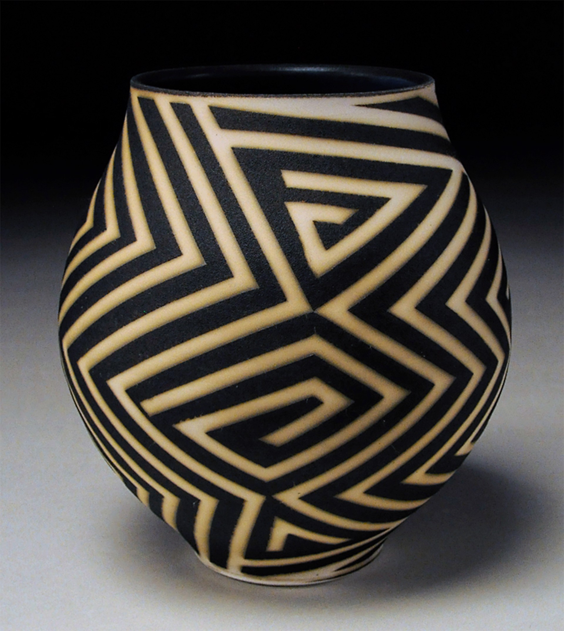 #16- Urn with Stripes and Mazes by N B