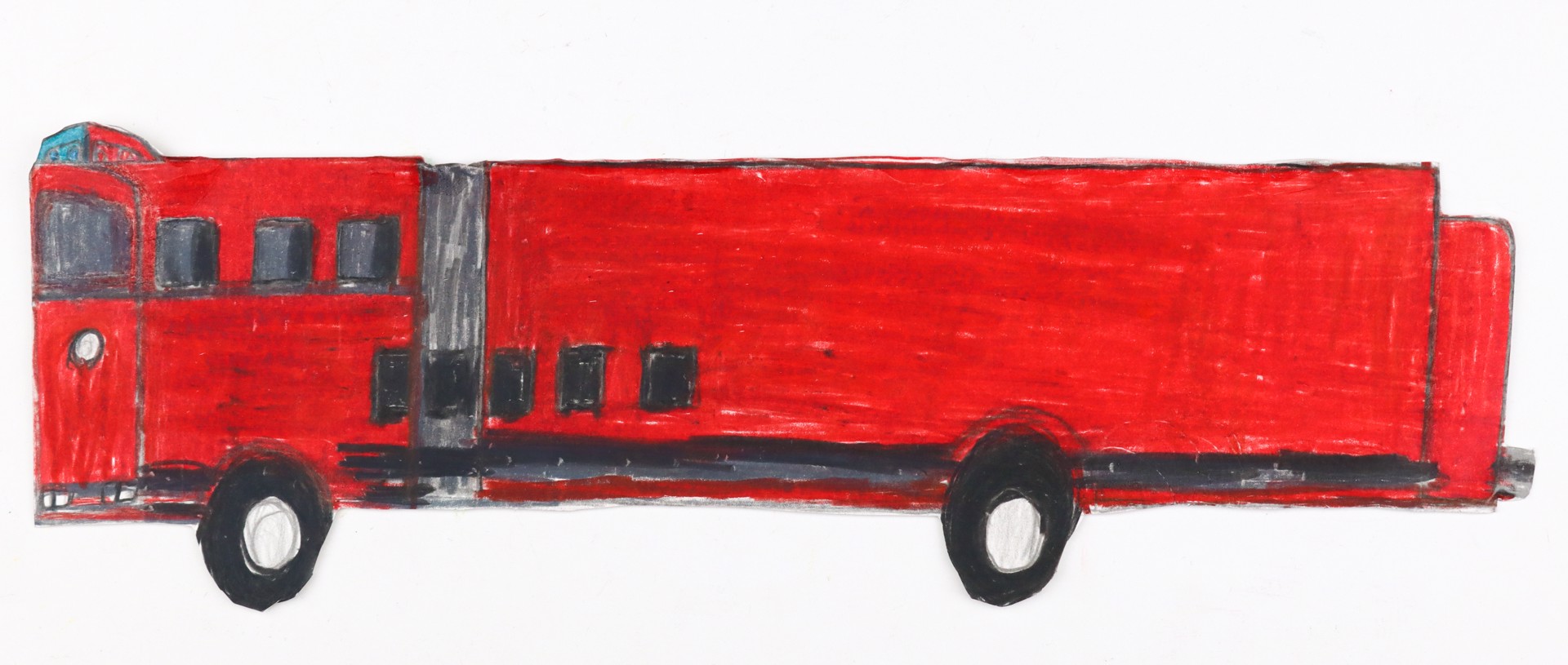Red Fire Man Truck by Michael Haynes