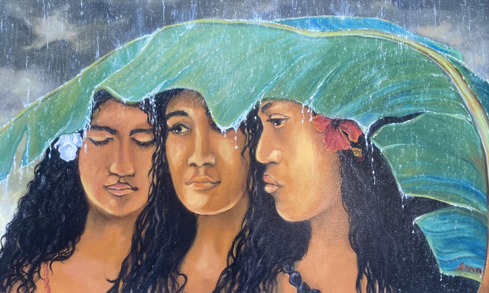 Sistahʻs in the Rain by Anna Fuernsteiner