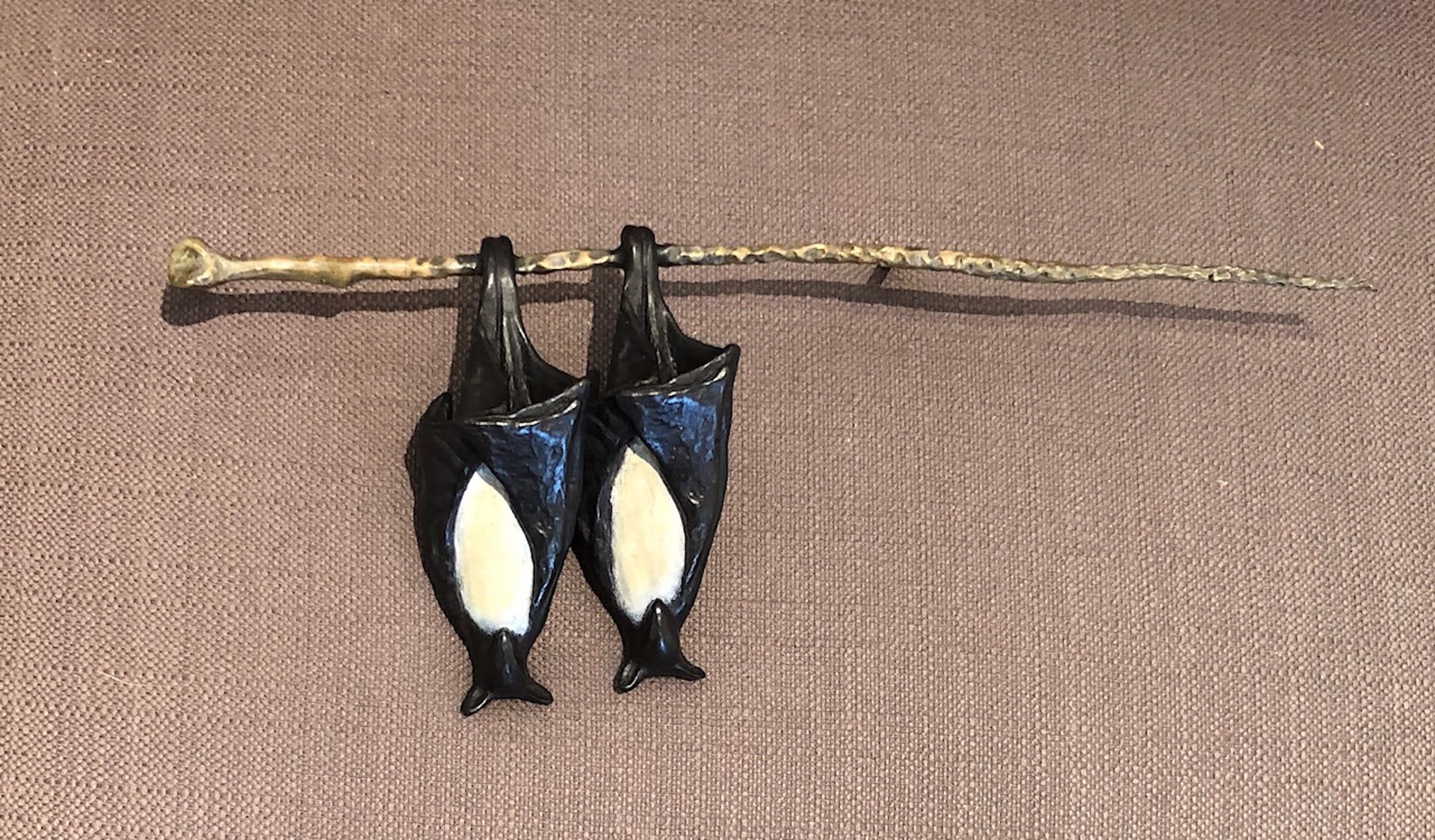 2 Temple Bats on a Branch, hangs on the left side by Copper Tritscheller