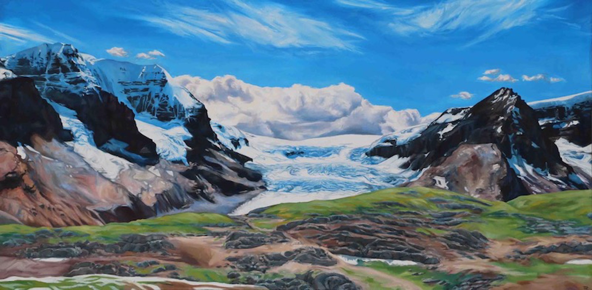 Athabasca Glacier (panel #2 of Triptych) by Pascale Robinson