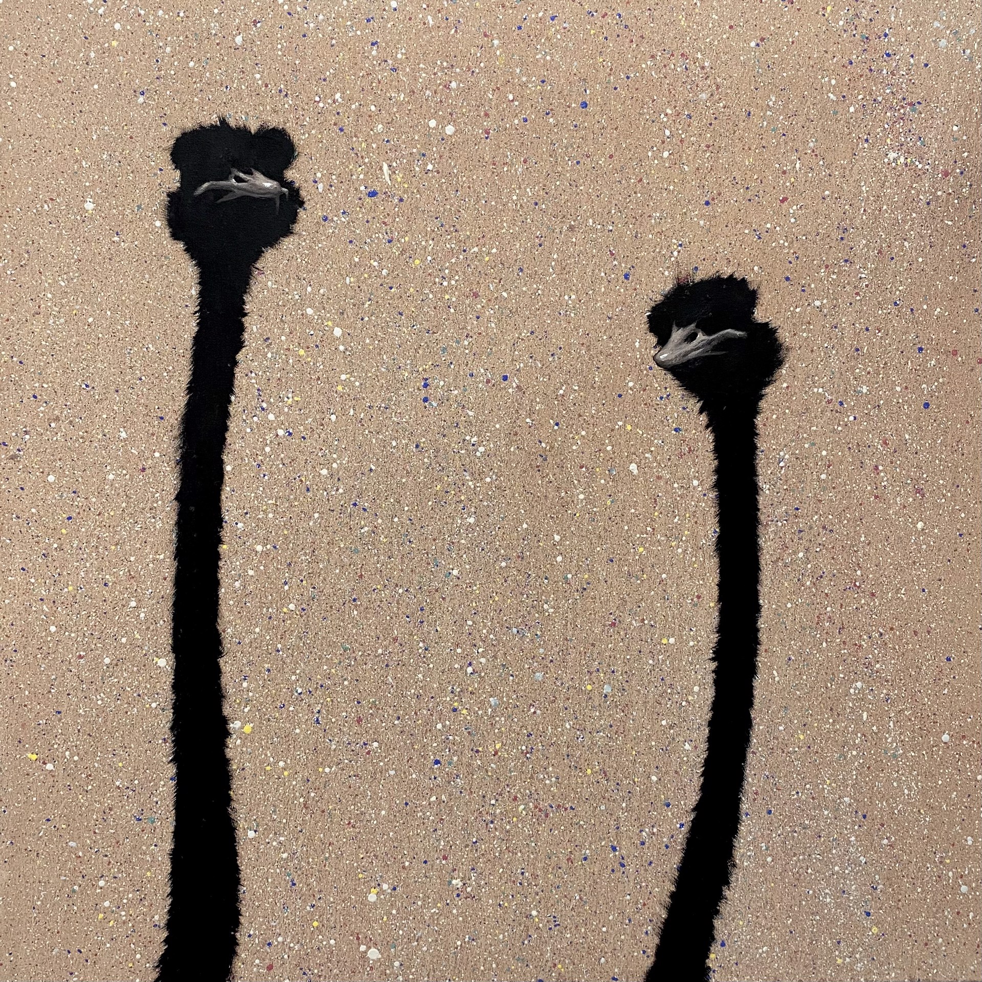 Two Umber Ostrich  by Josh Brown