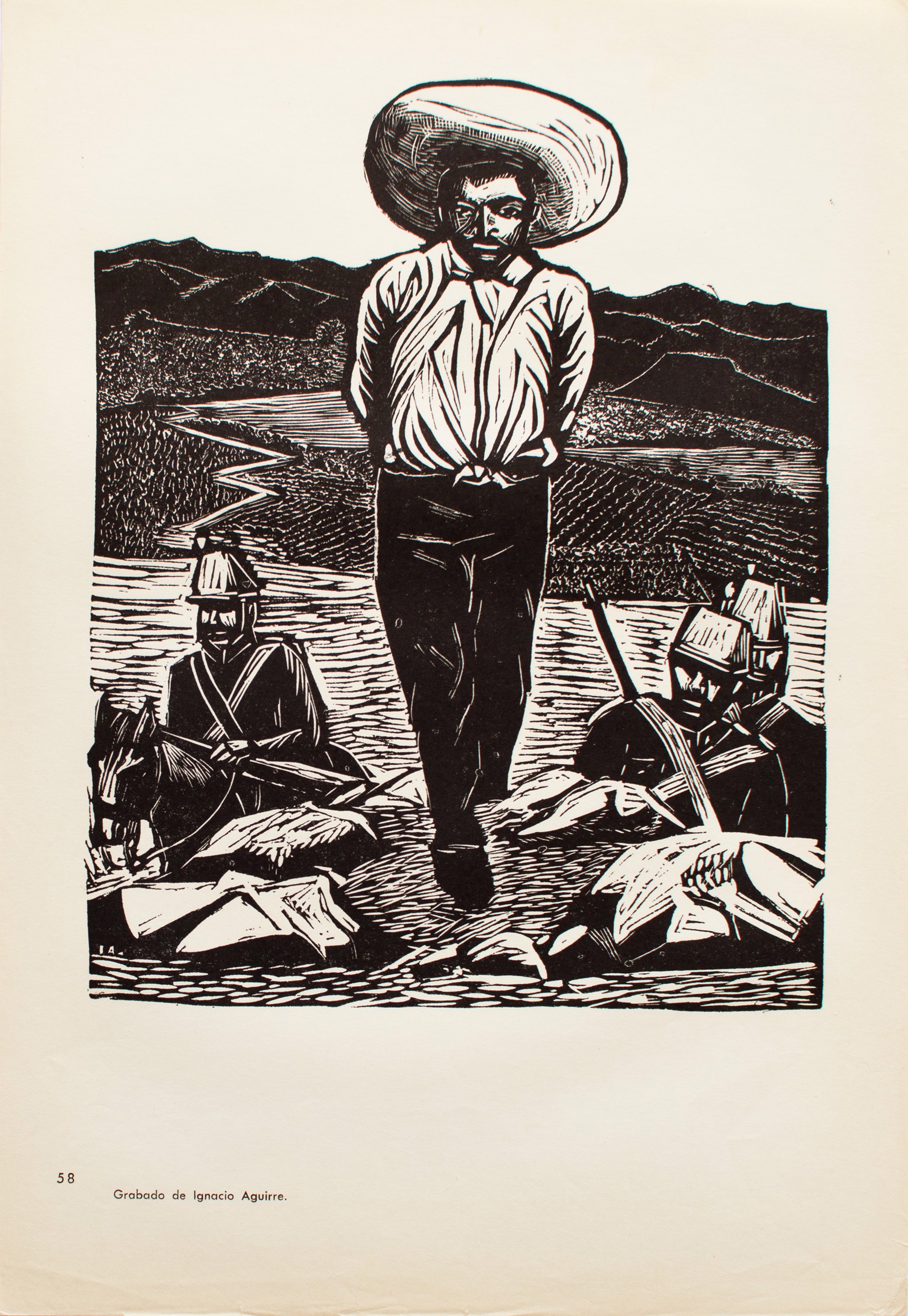 Emiliano Zapata Hecho Prisionero en su Lucha en Favor de los Campesinos. 1908 by Ignacio Aguirre