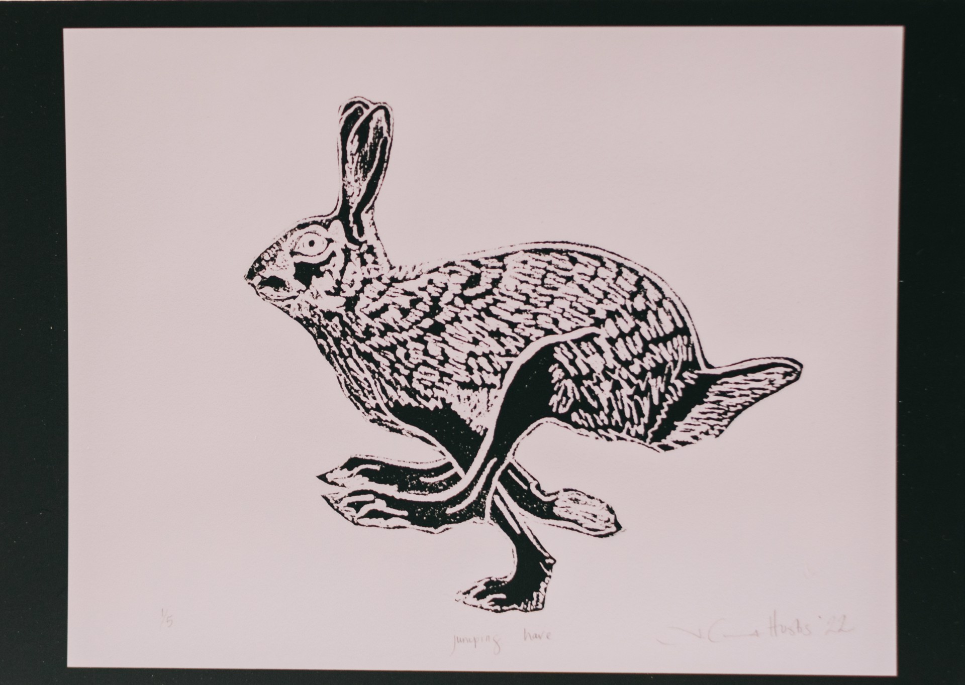 Jumping Hare Postcard by Jennifer Cocoma Hustis