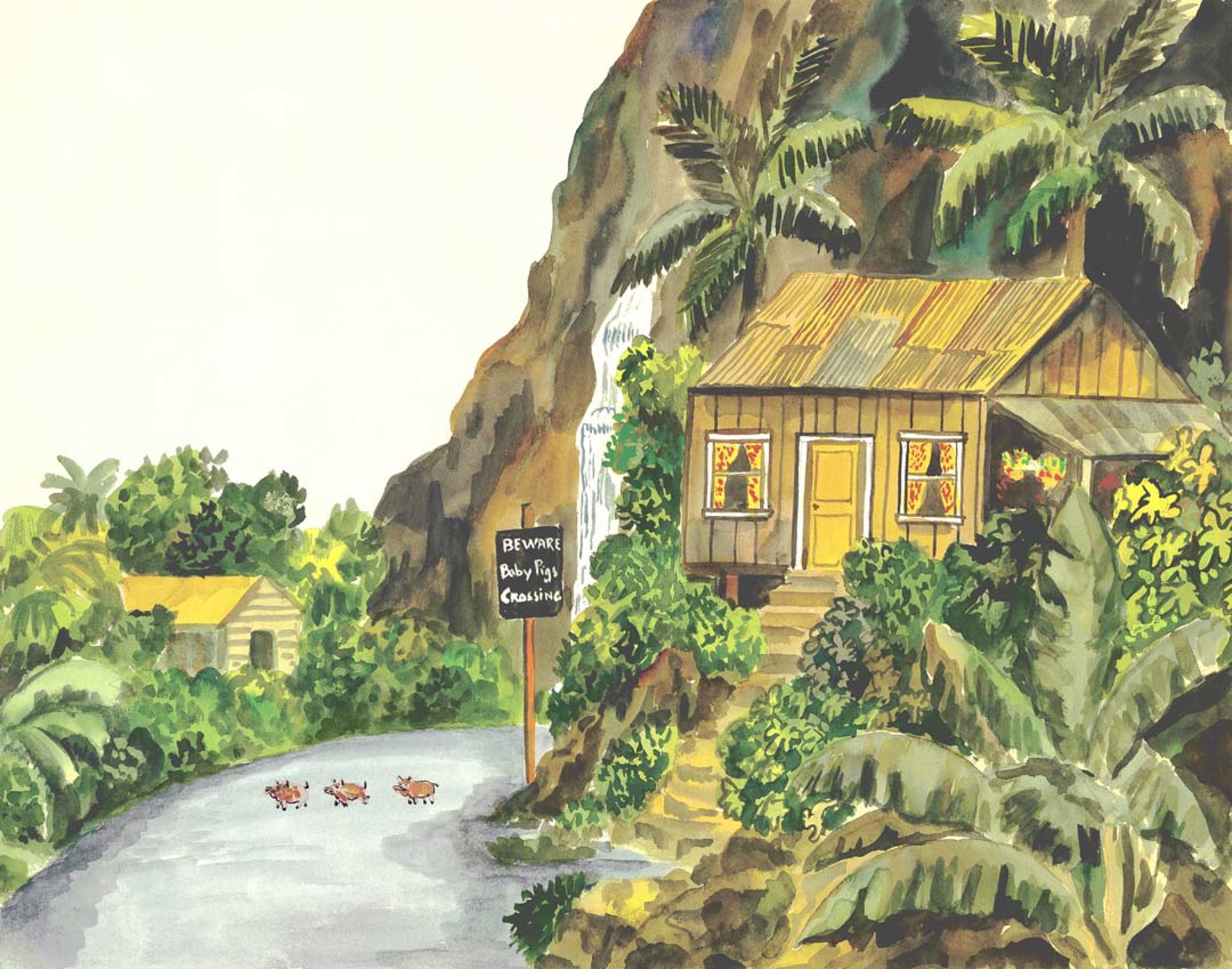 Hana Baby Pigs Crossing by Guy Buffet