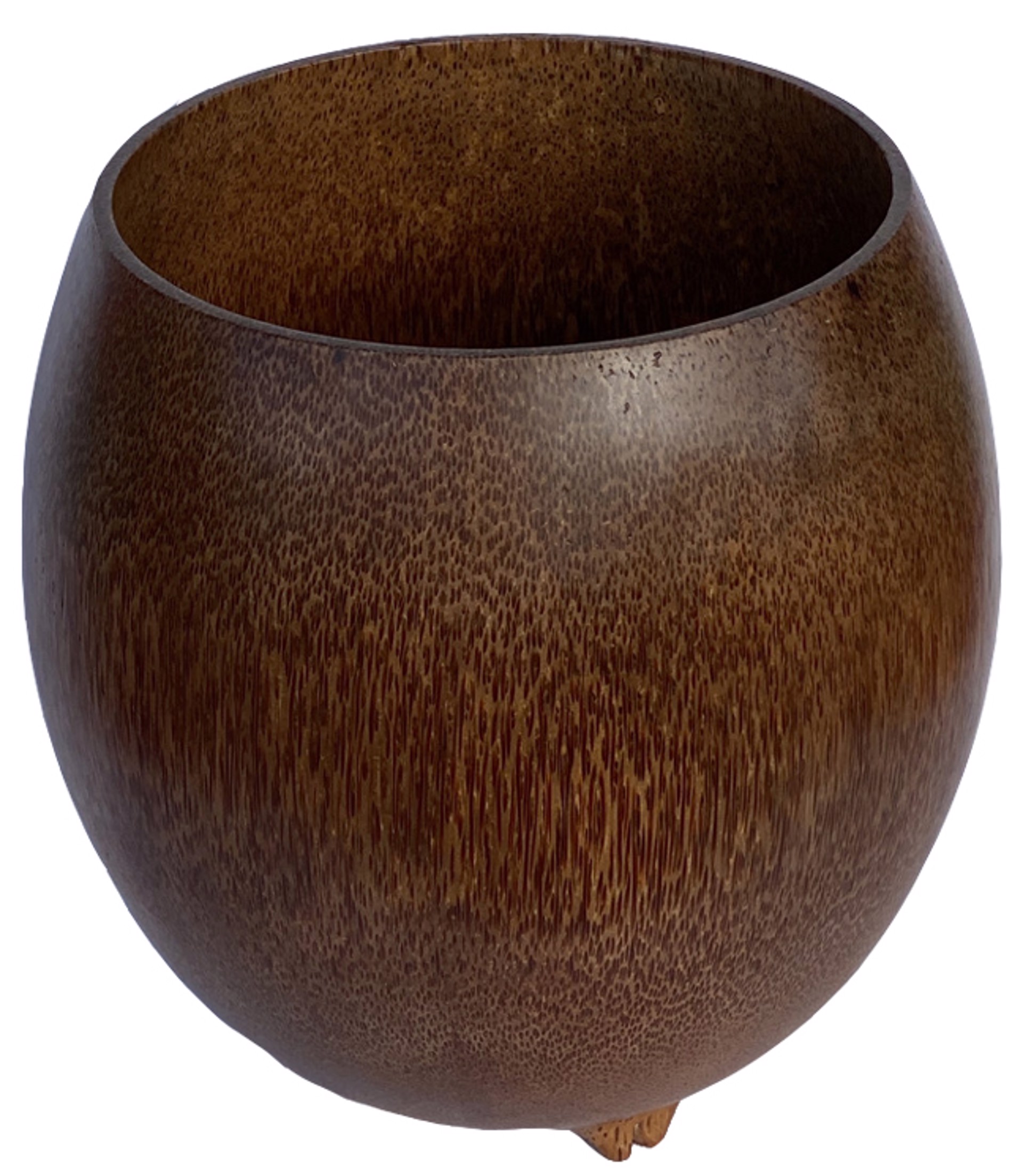 Brown Coconut Deep Bowl with Feet by John Fackrell