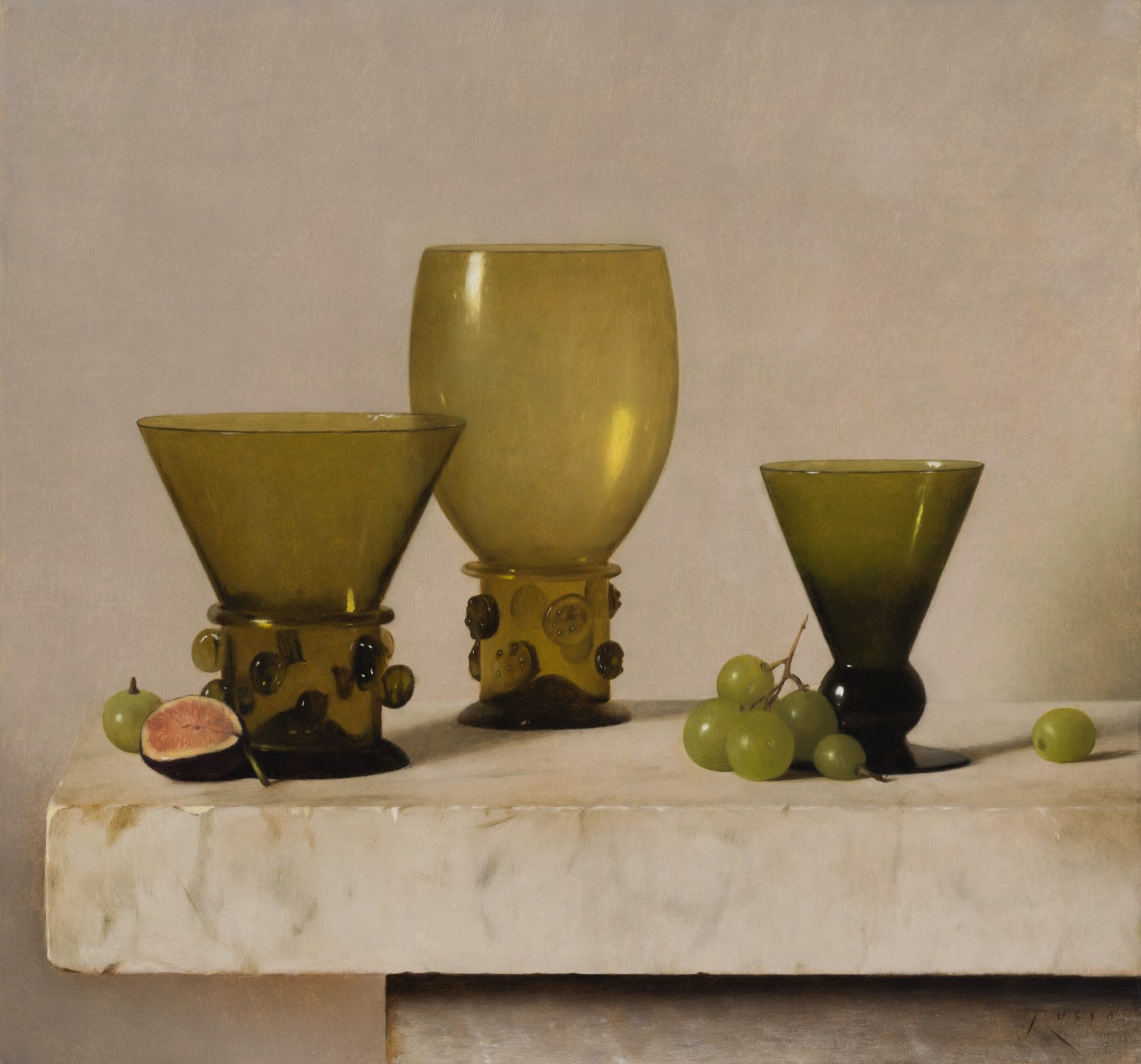 Three Amber Glasses by Carlo Russo