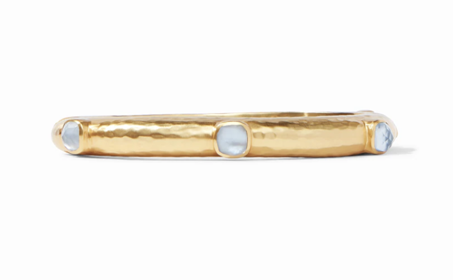 Catalina Hinge Bangle - Iridescent Chalcedony Blue by Julie Vos