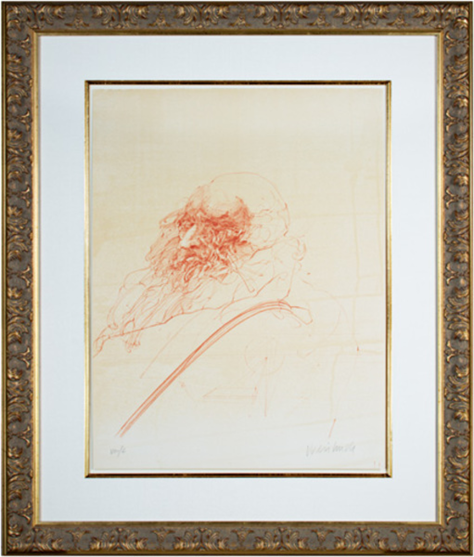 Homage a Leonardo d'Vinci (Self-Portrait from De La Bataille Vol. I) by Claude Weisbuch