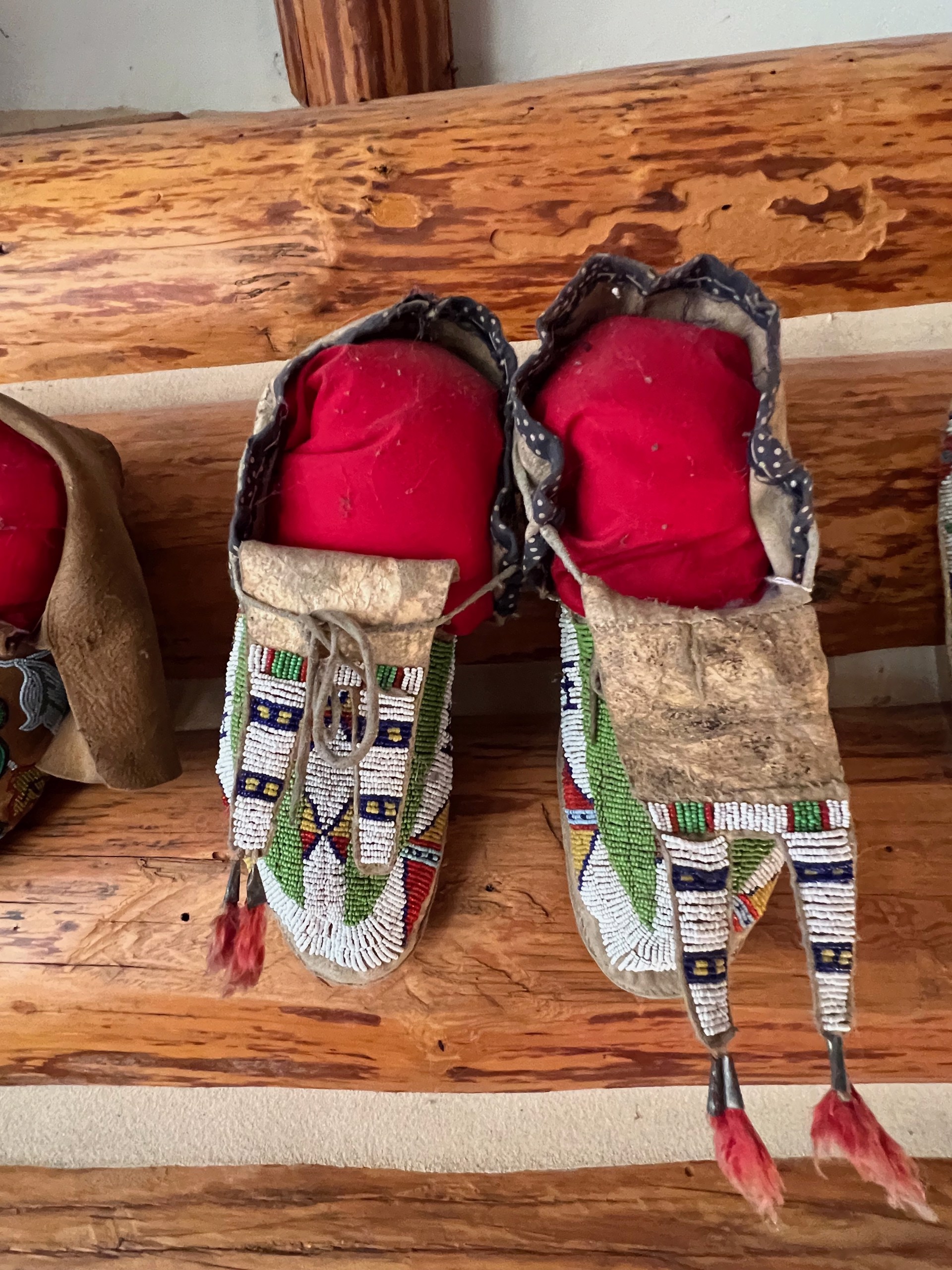 Pair of Fully Beaded Sioux Hid Moccasins by Unknown Artist
