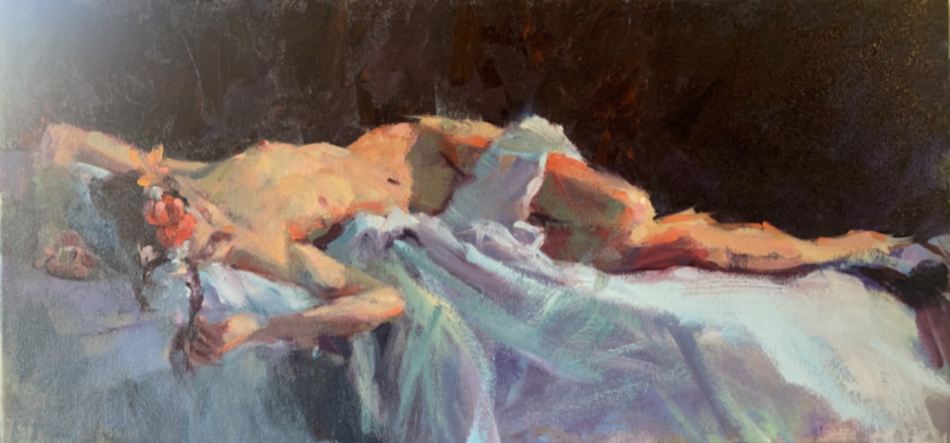 Reclining Nude with Flowers in Her Hair by Margaret Dyer