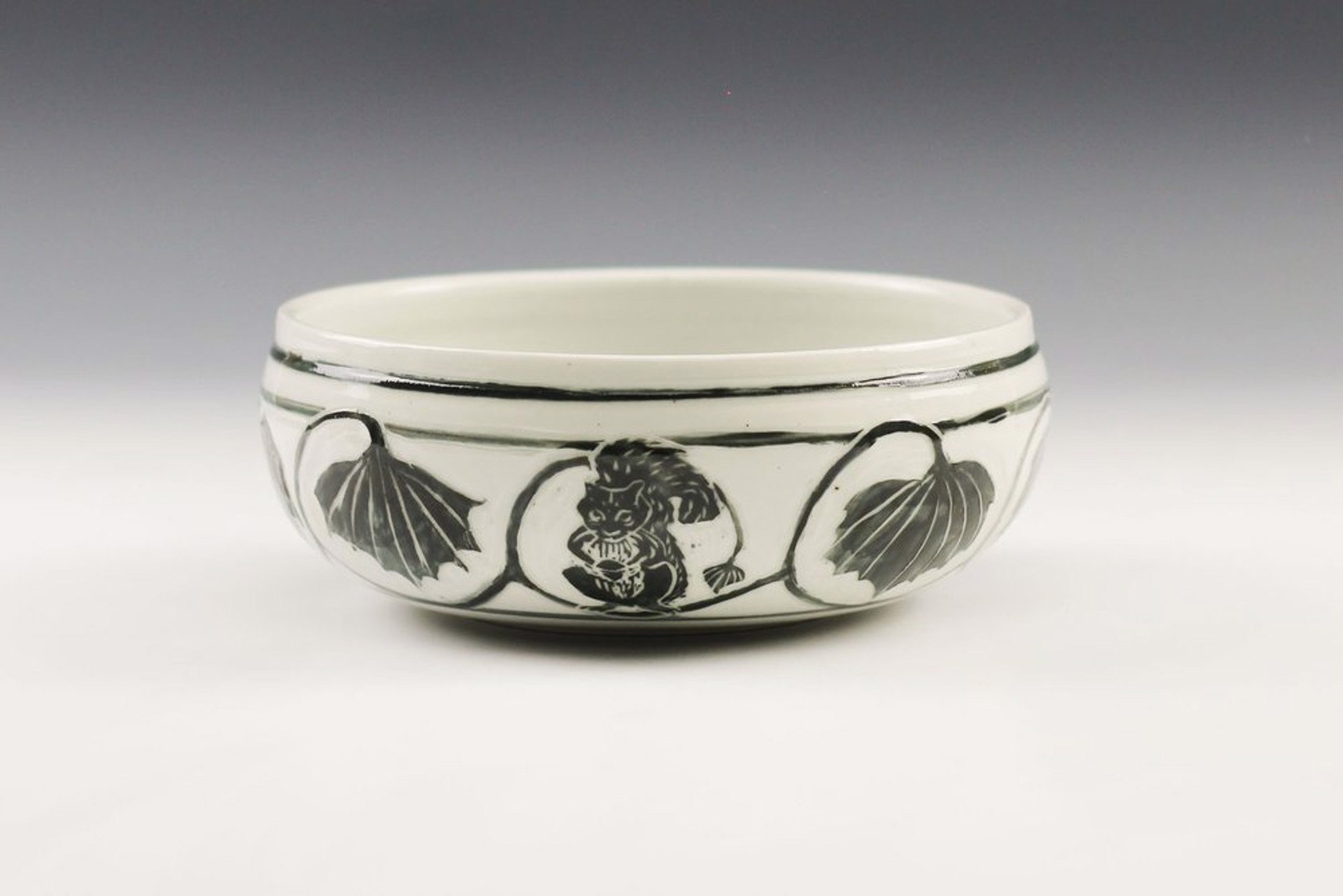 Squirrels and Leaves Serving Bowl by Glynnis Lessing