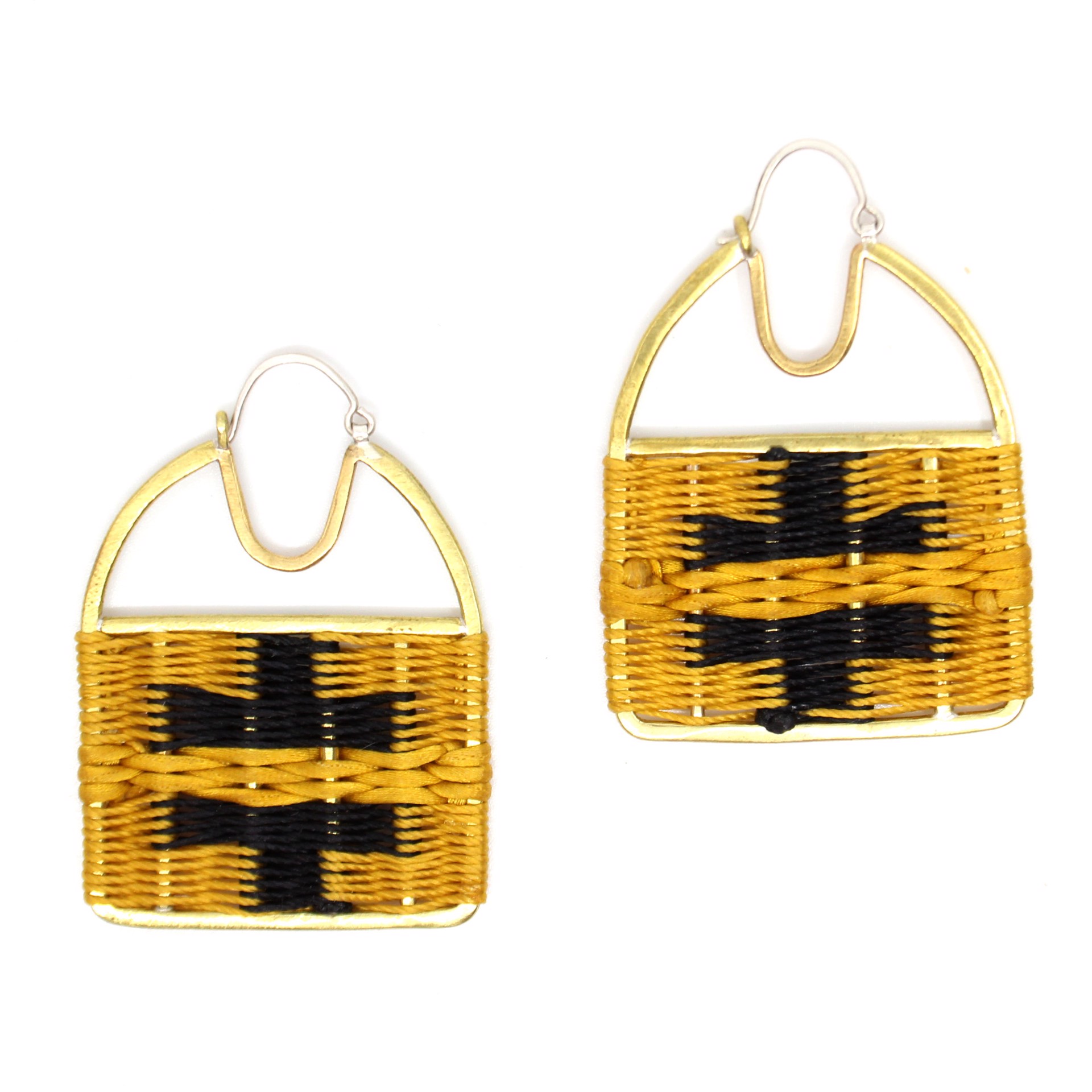 Diana earrings (gold + black) by Flag Mountain Jewelry