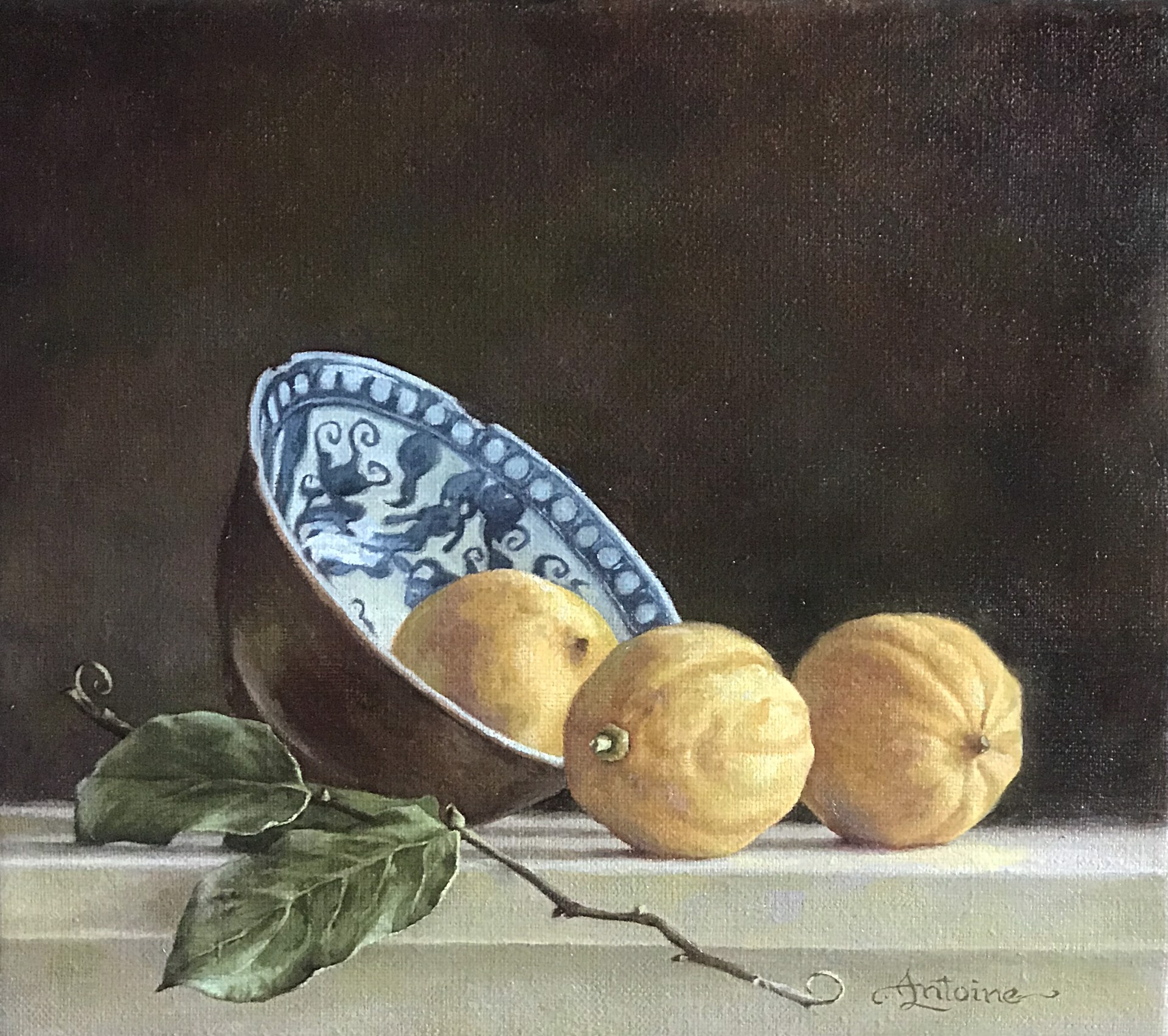 Still Life with Rice Bowl and Pink Lemons by Marianne Antoine