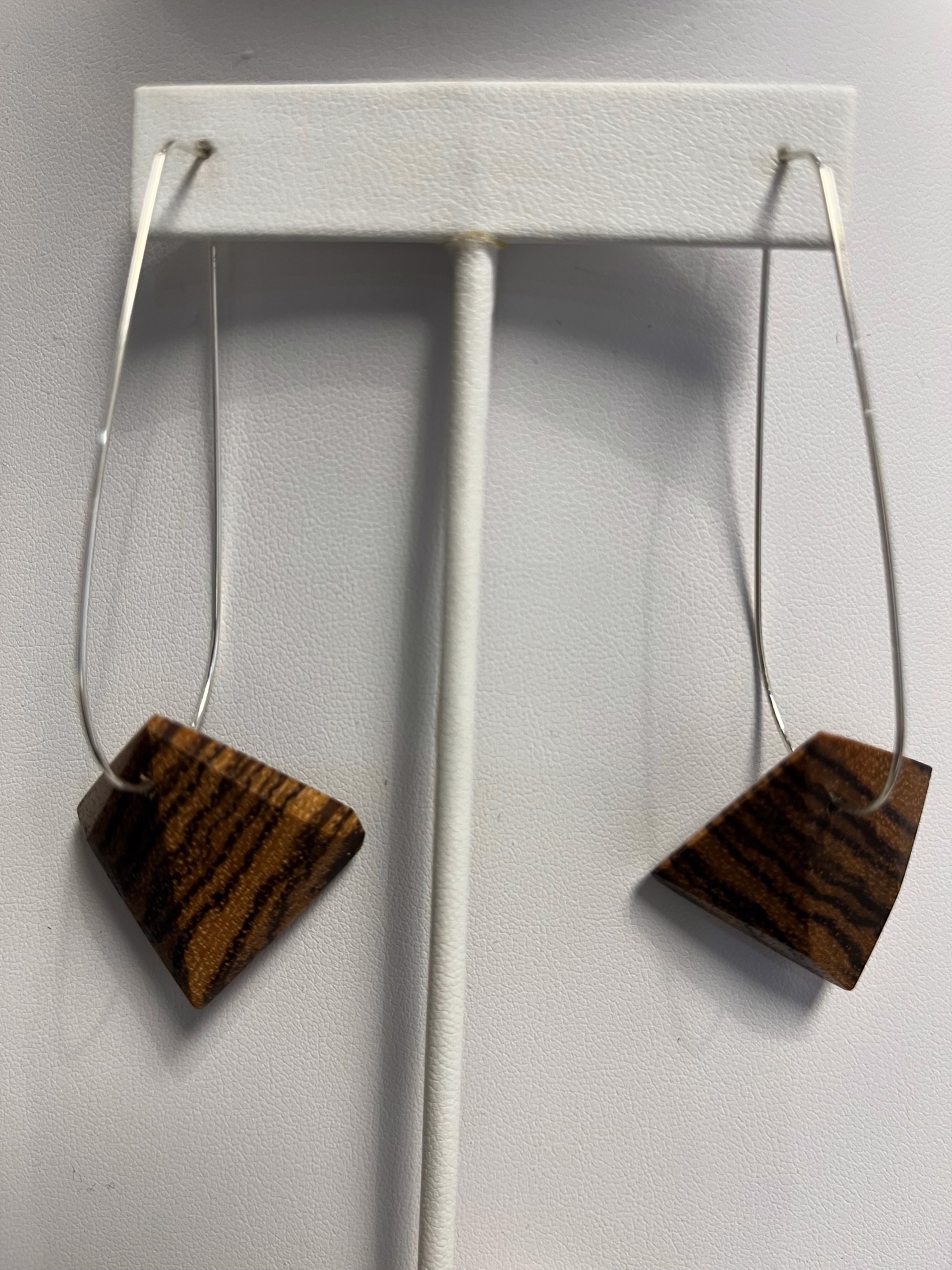 Zebra Wood with Large Sterling Silver Hoops by Summer Merritt