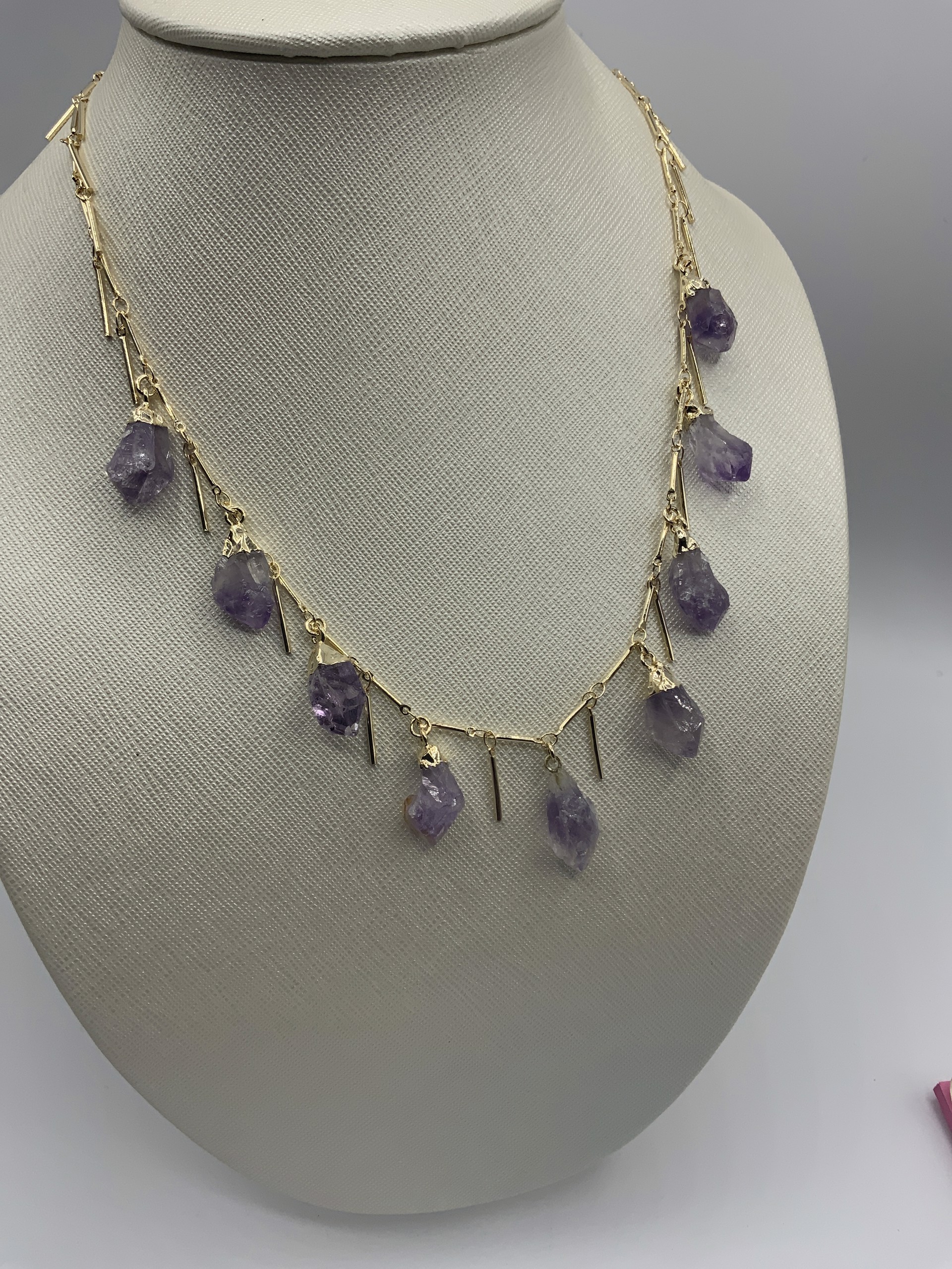 9 Stone with Metal Fringe in Amethyst by M&Co.