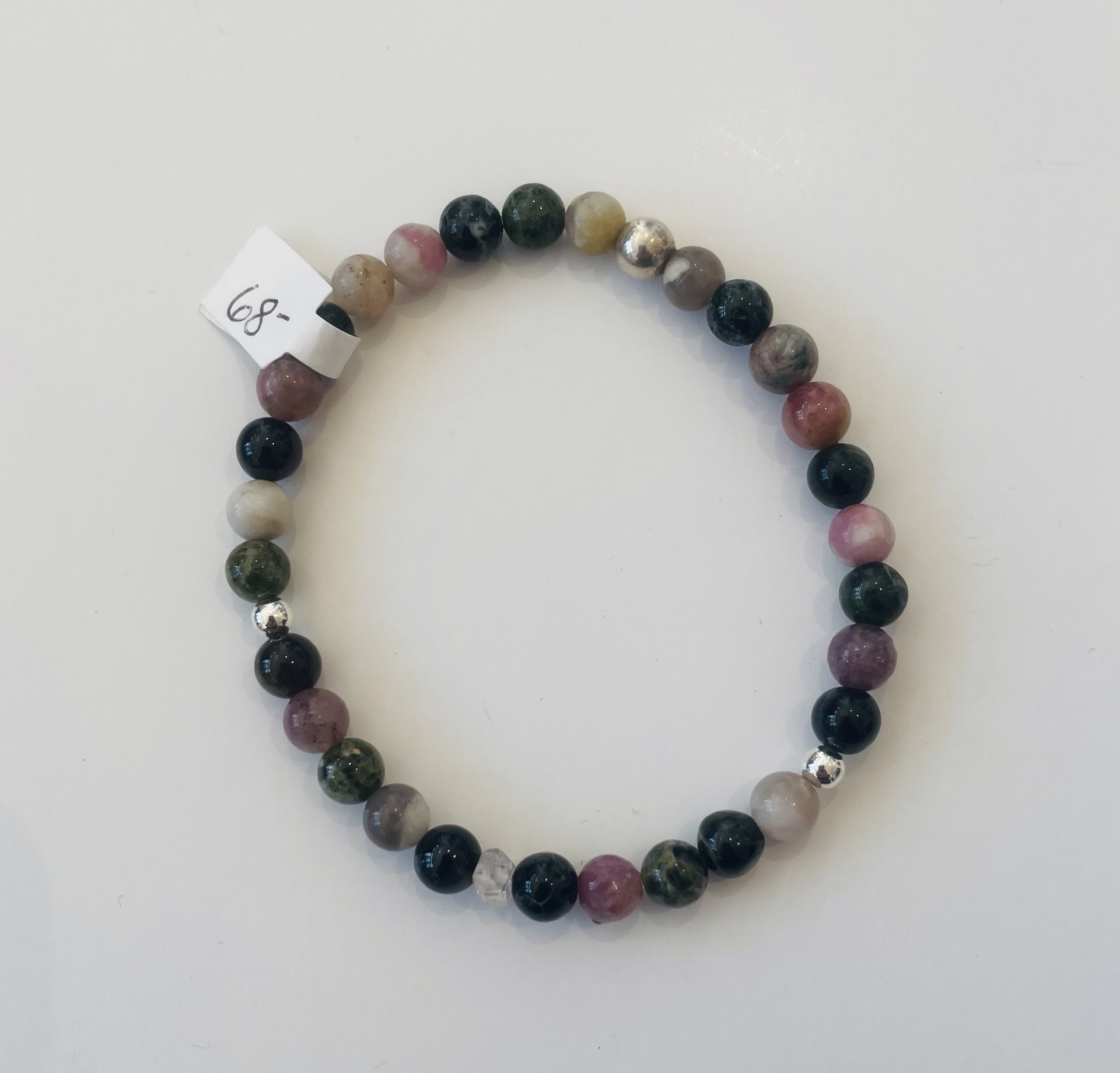 Multicolor Tourmaline with Sterling Beads and Herkimer Diamonds Bracelet by Emelie Hebert