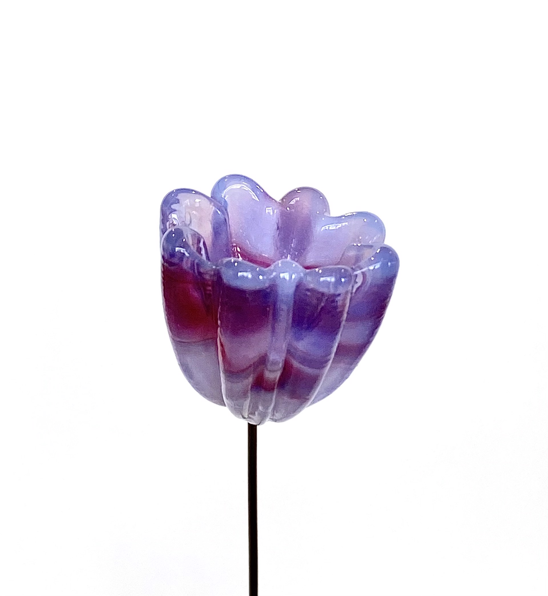 Glass Marbled Violet Bud Flower by Emelie Hebert