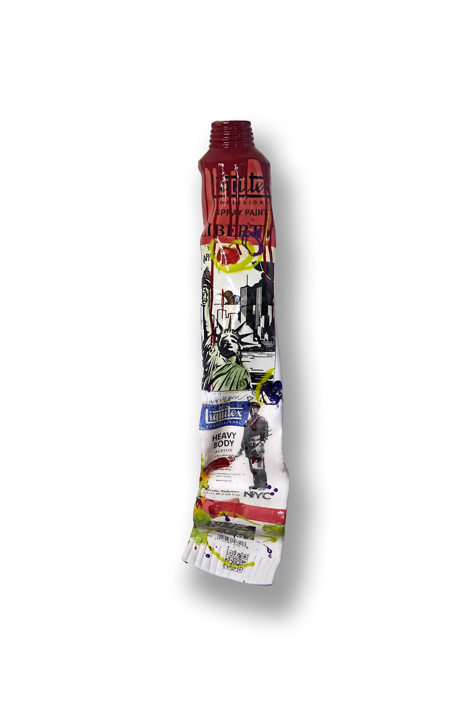 Red Banksy Paint Tube with Squirt by Ray Gross