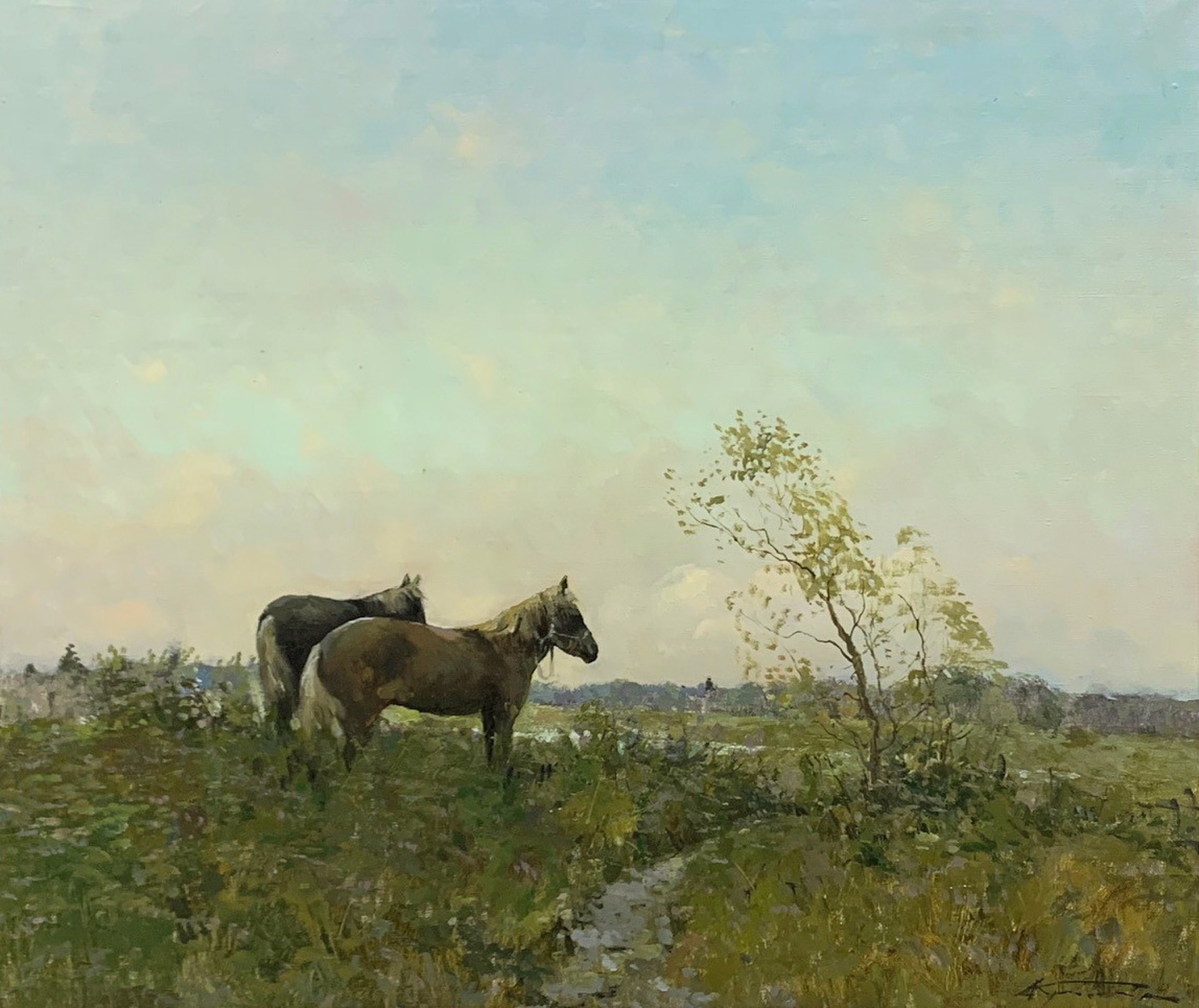 Horses in the Field by Alexander Kremer