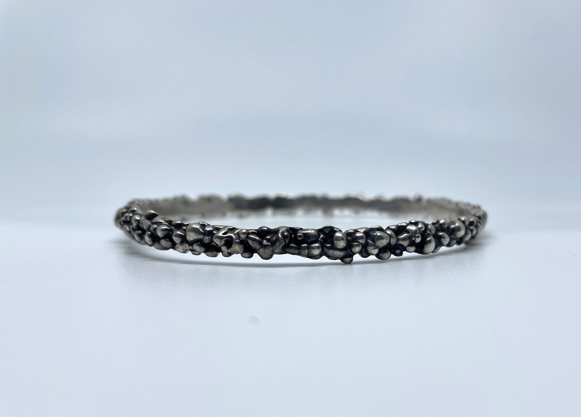 8251 Oxidized Granulation Bubbles Bangle LARGE by Beth Benowich