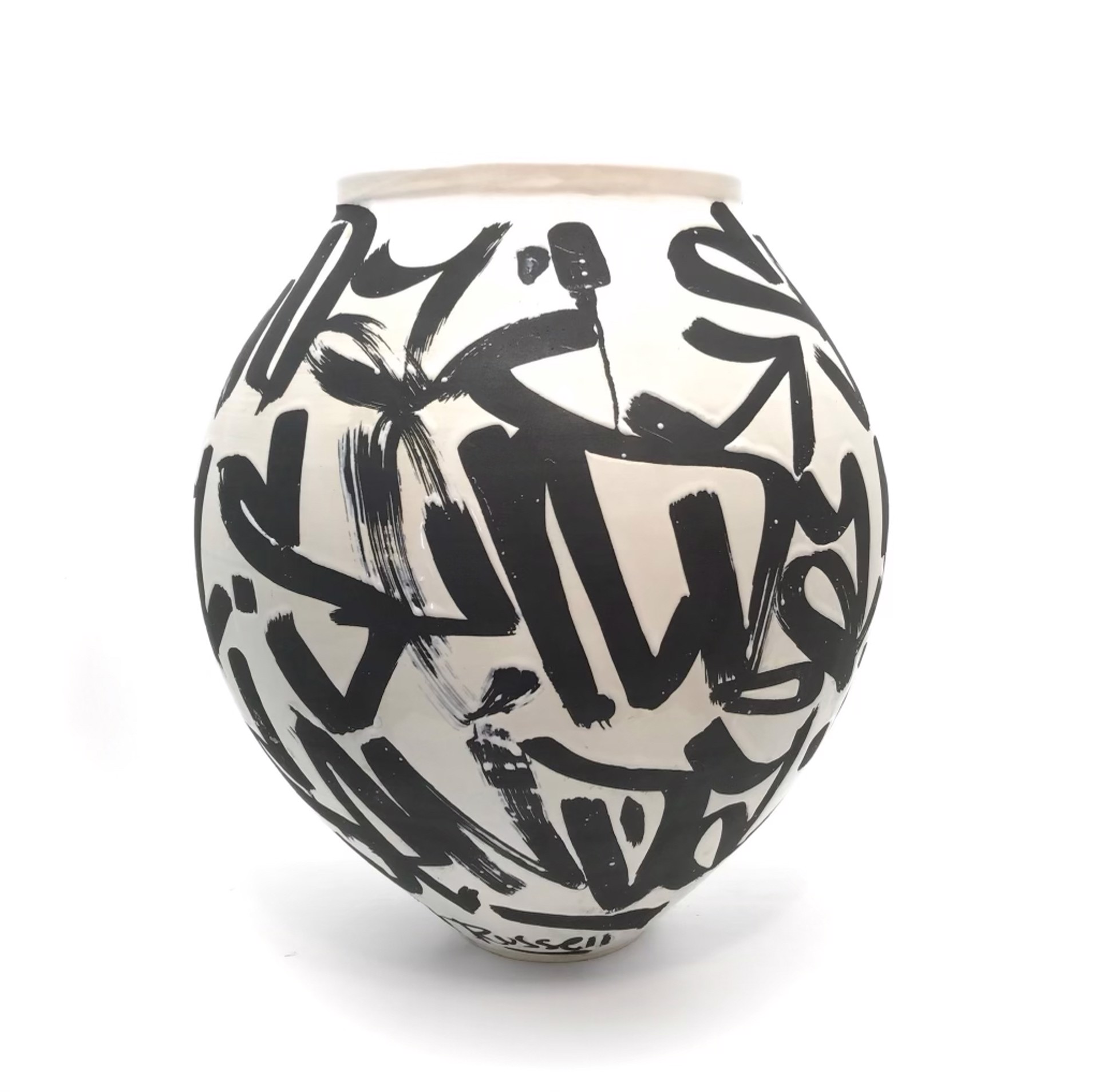 Black & White Graffiti Vase by Adam Russell