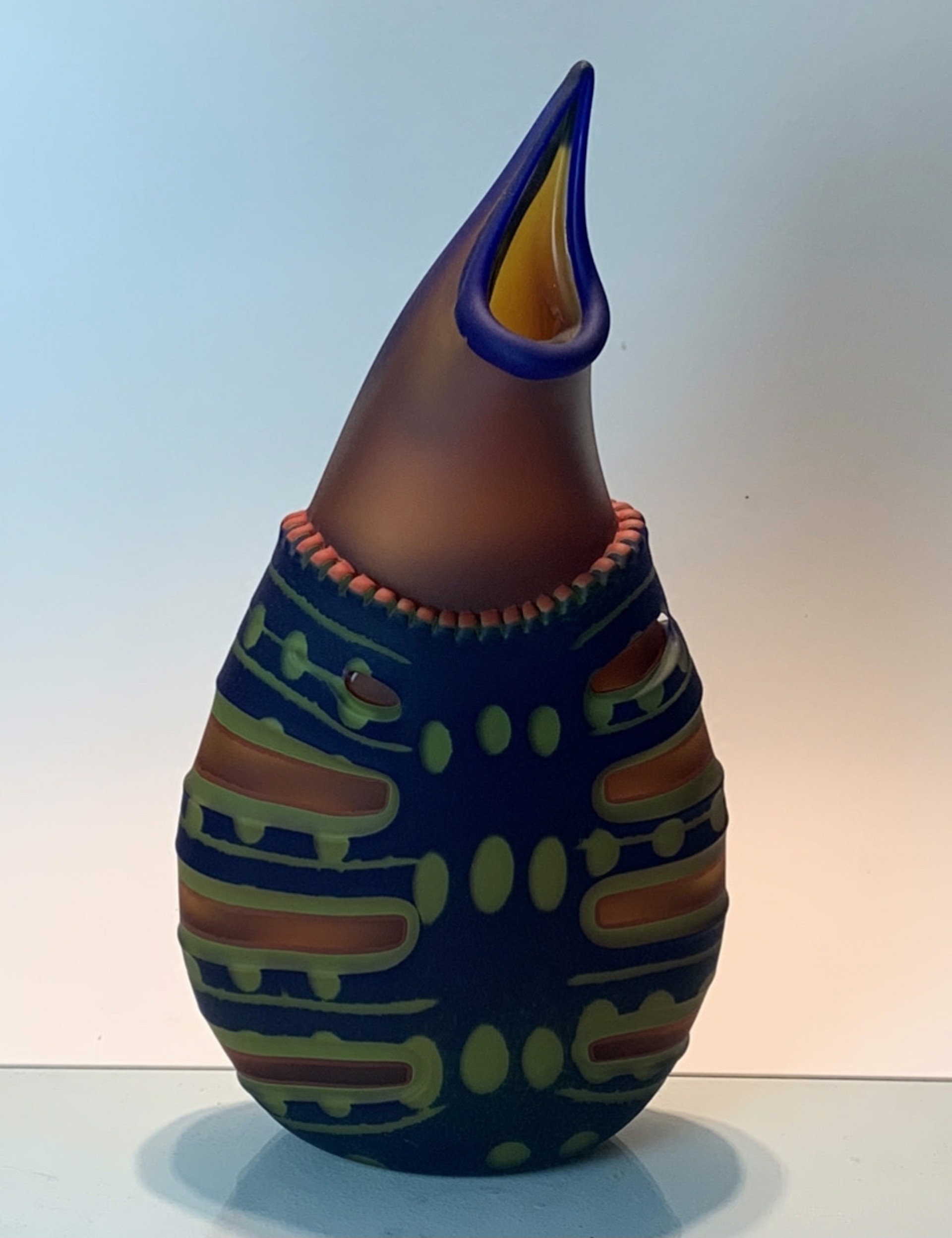 "Ribcage" vessel. Amber by JOHN MILLER