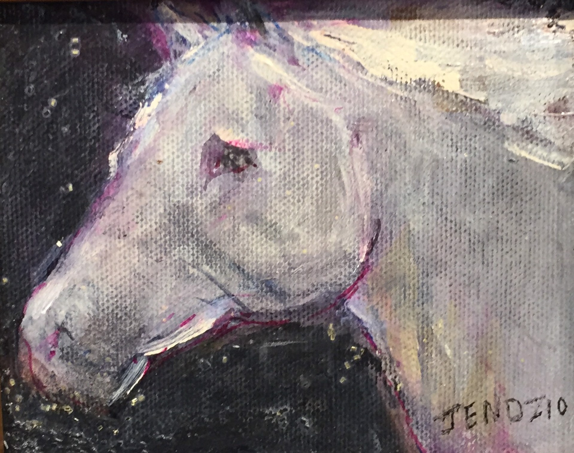 Gold & White Horse  by Vivian Jendzio