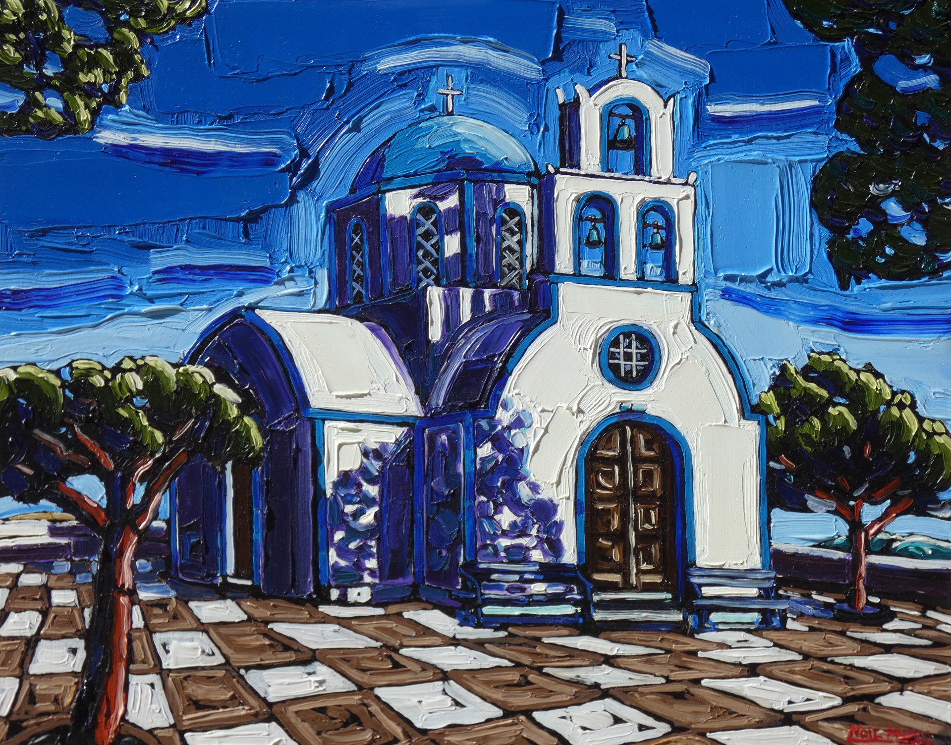 Blue Dome, Greek Church by Neil Myers