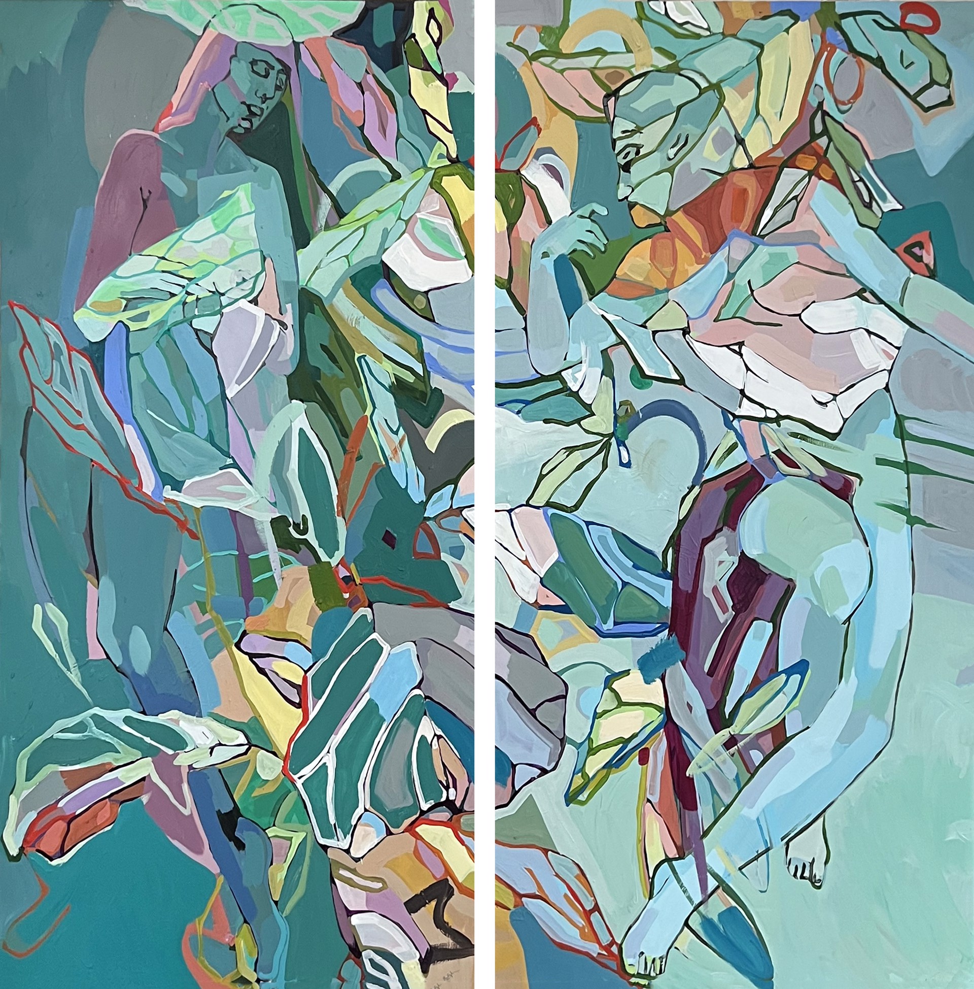 Figure Series Diptych by Mary Singleton