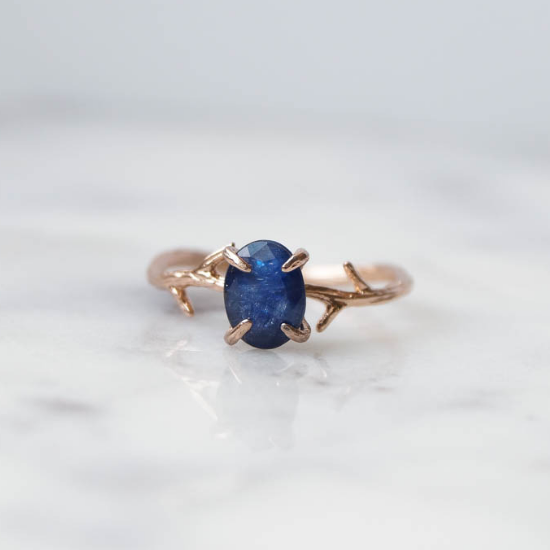 Sapphire Ring in Rose Gold (Size 8) by Wander + Lust Jewelry