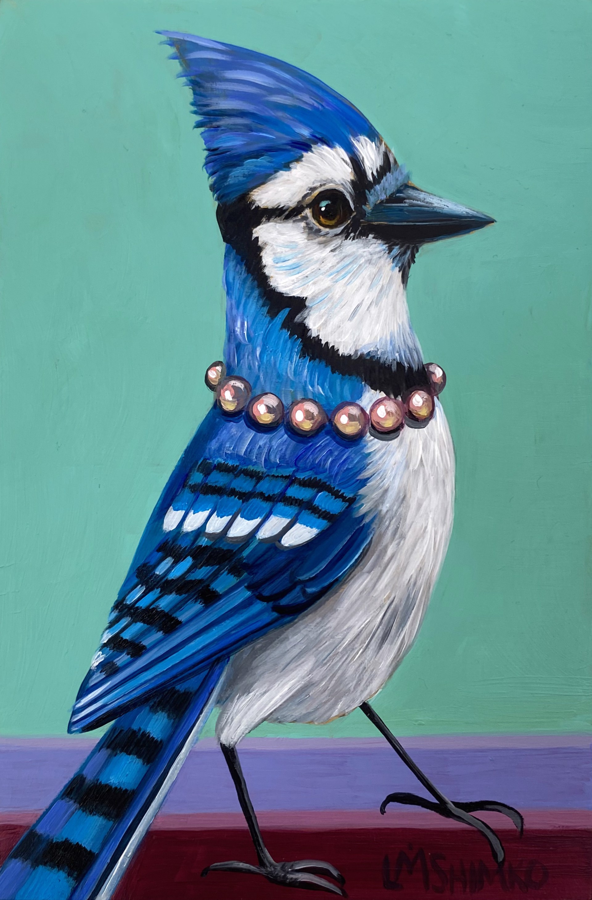 Blue Jay Pearls by Lisa Shimko