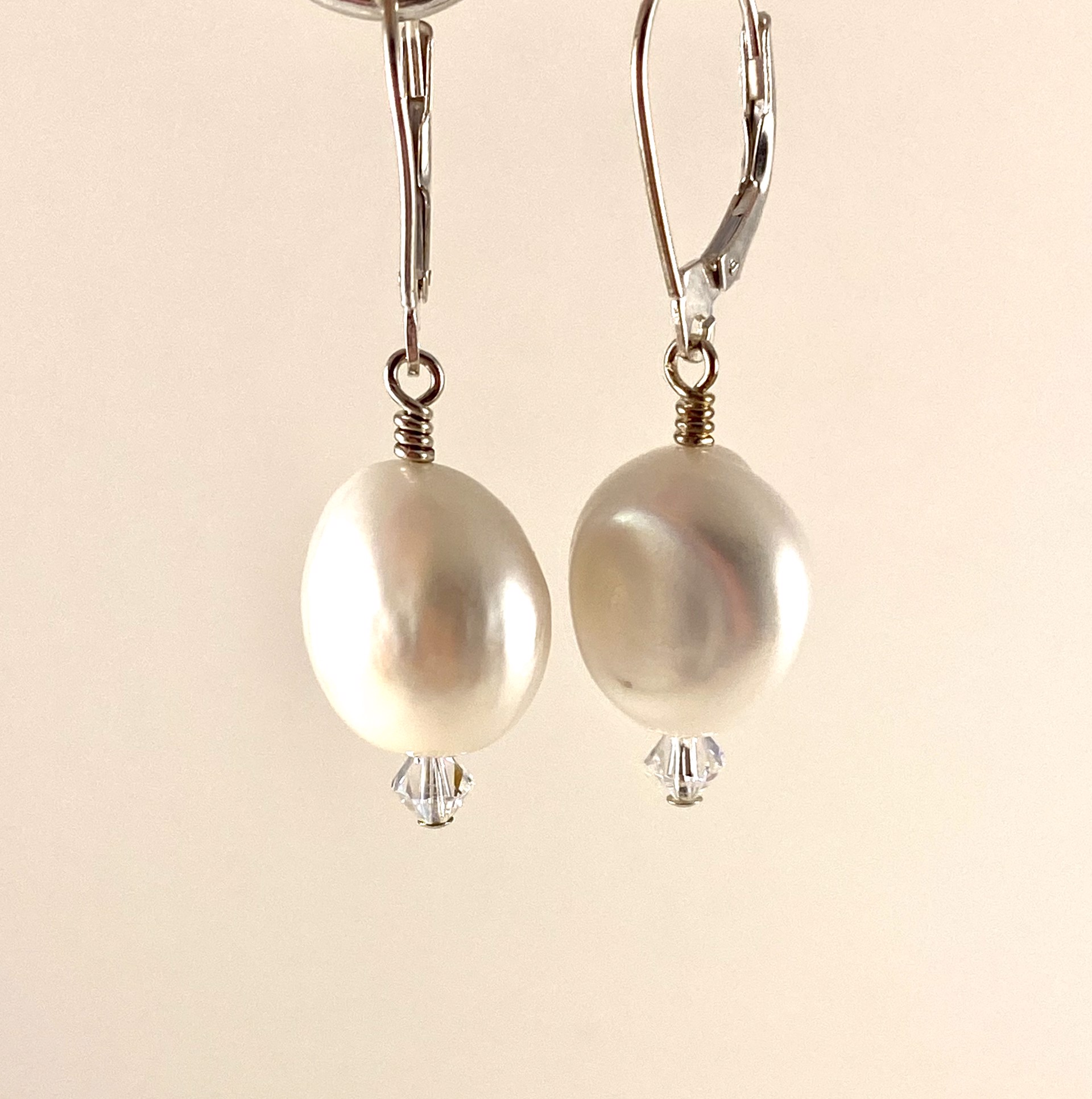 Pearl and Crystal Earrings by Shoshannah Weinisch