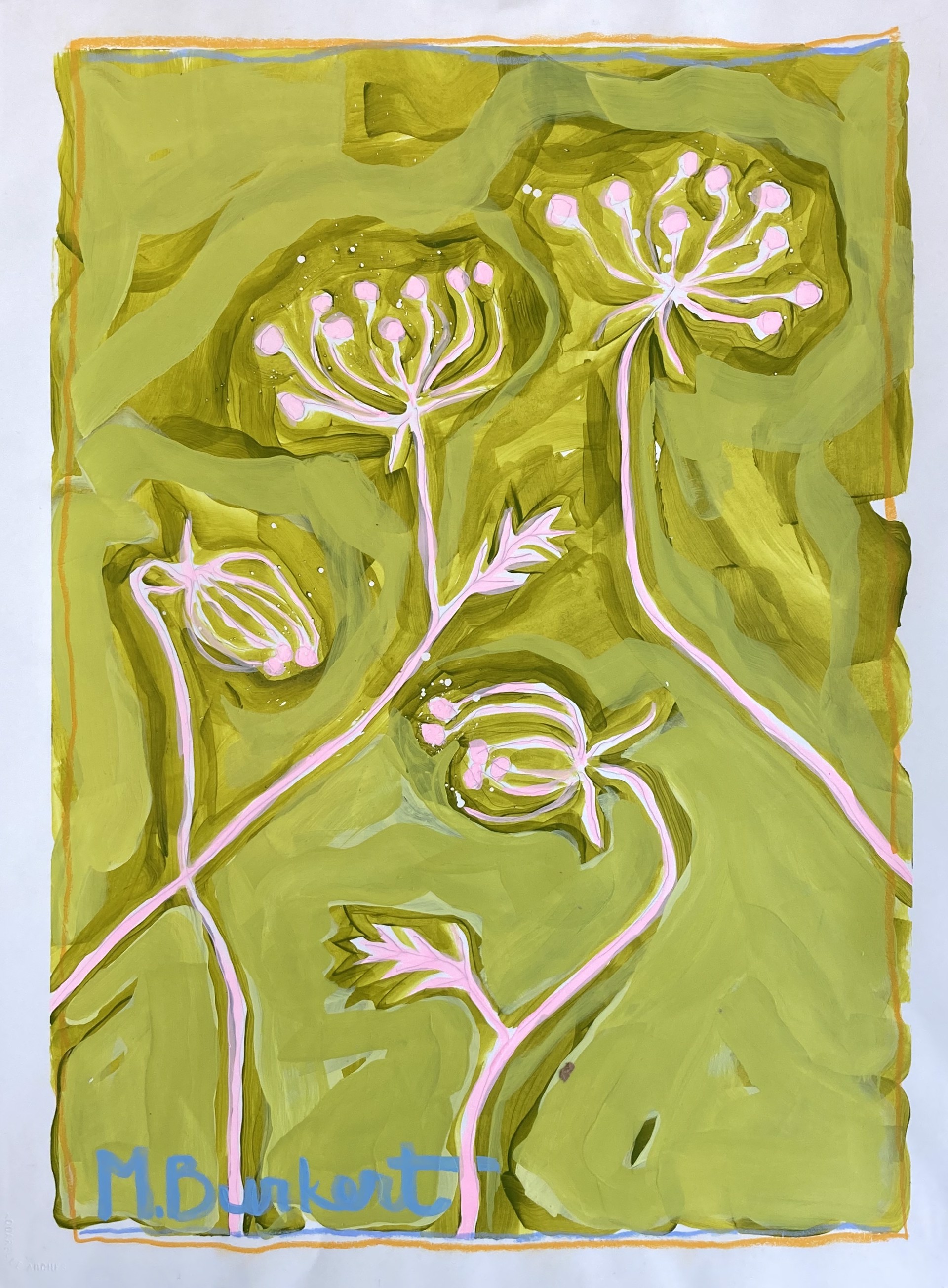 Gold/Pink Queen Anne's Lace  by Martha Burkert