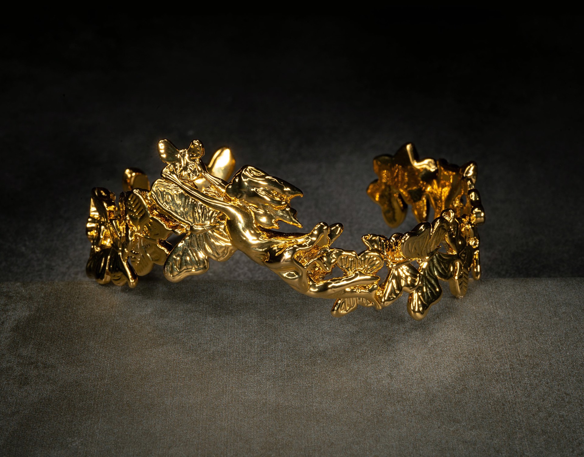 Lift Her with Butterflies Bracelet - Gold Plate by Angela Mia