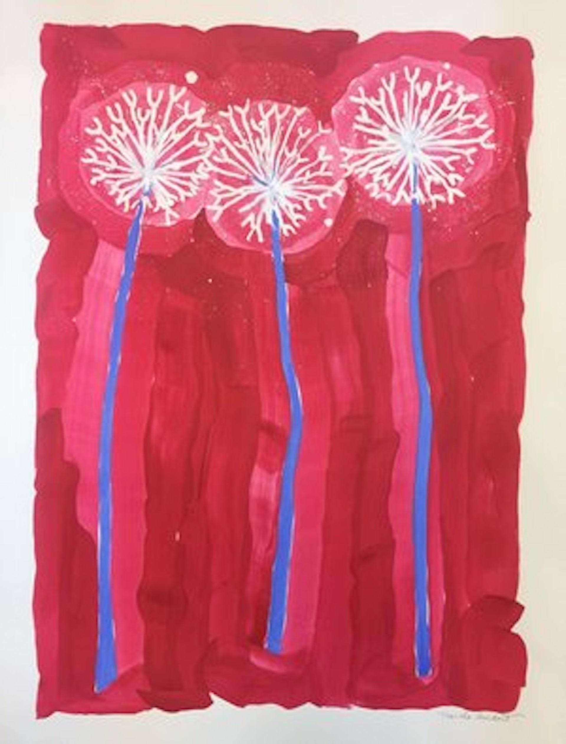 Red Dandelions  by Martha Burkert