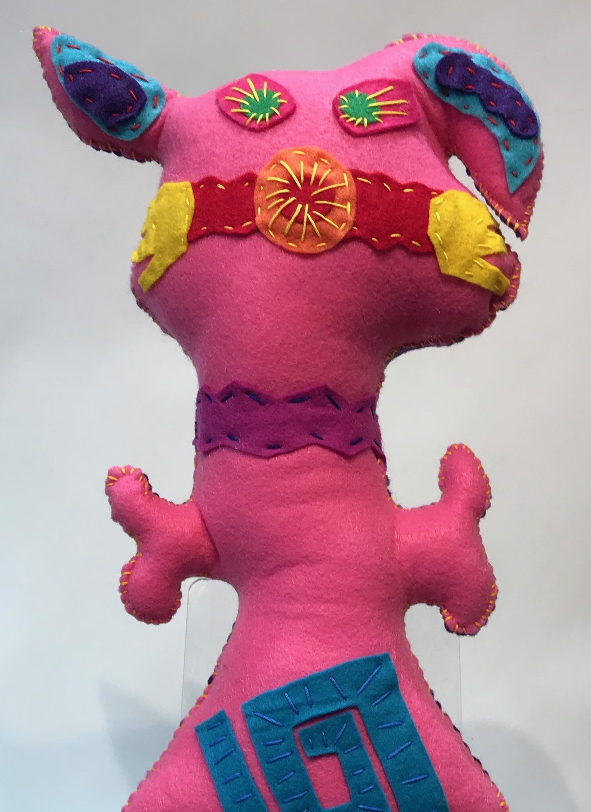 Free Range Critter Pink and Purple Pig by Kerry Green