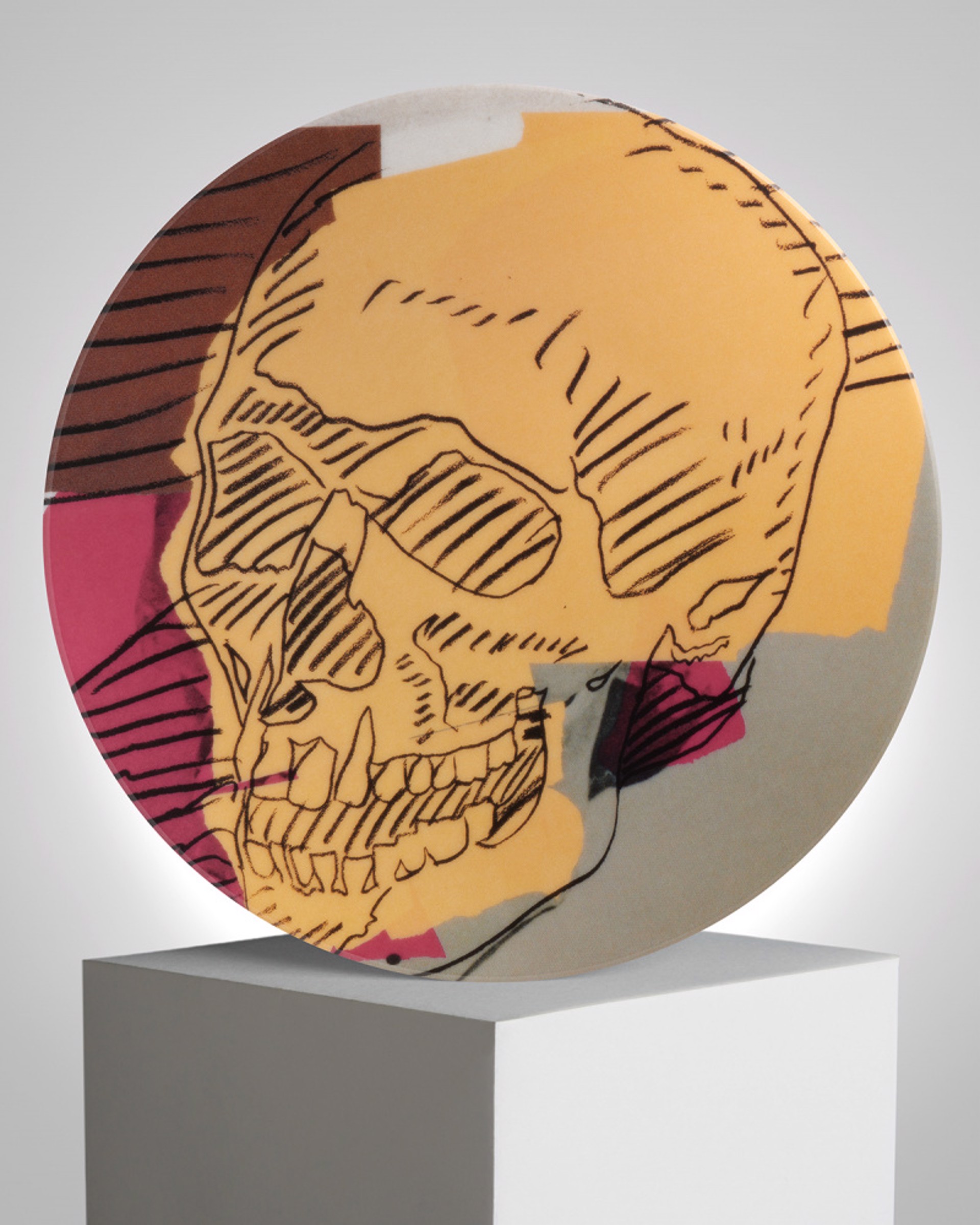 Skull Plate- Brown/Beige/Pink by Andy Warhol